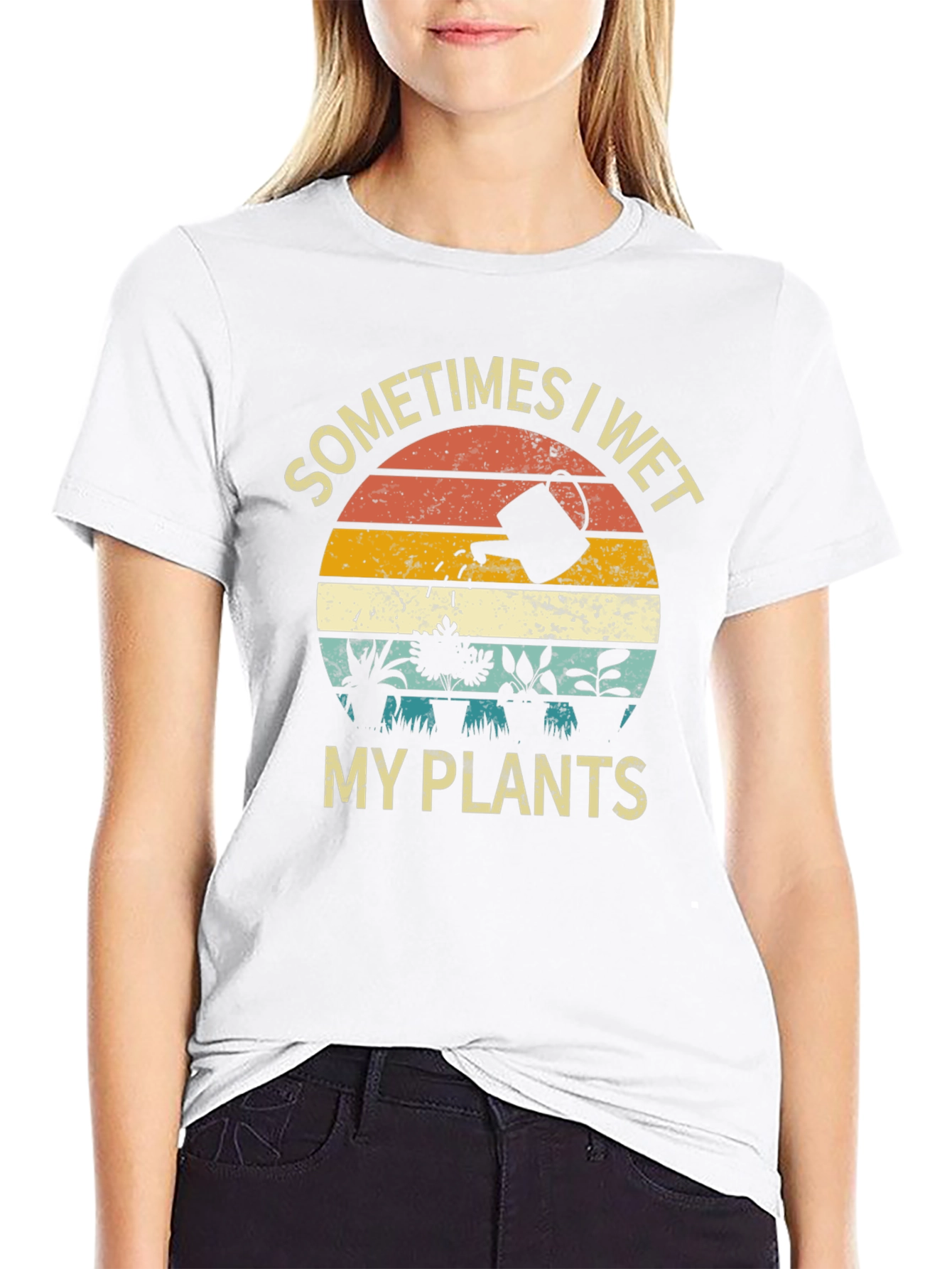 Funny Sometimes I Wet My Plants Graphic T-Shirt