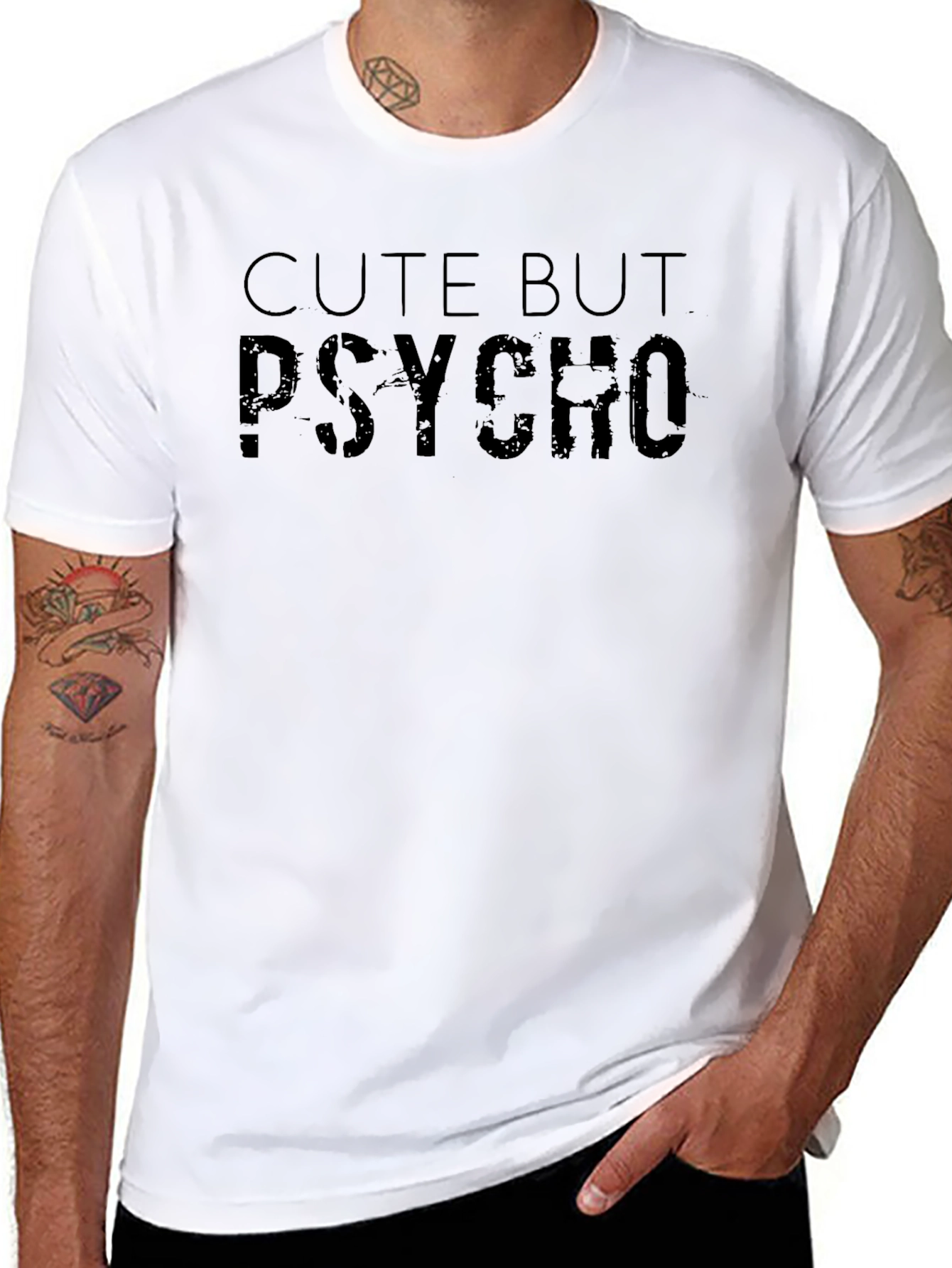 Cute But Psycho Black Graphic T-Shirt