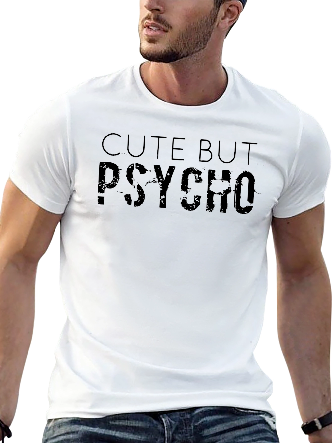 Cute But Psycho Black Graphic T-Shirt