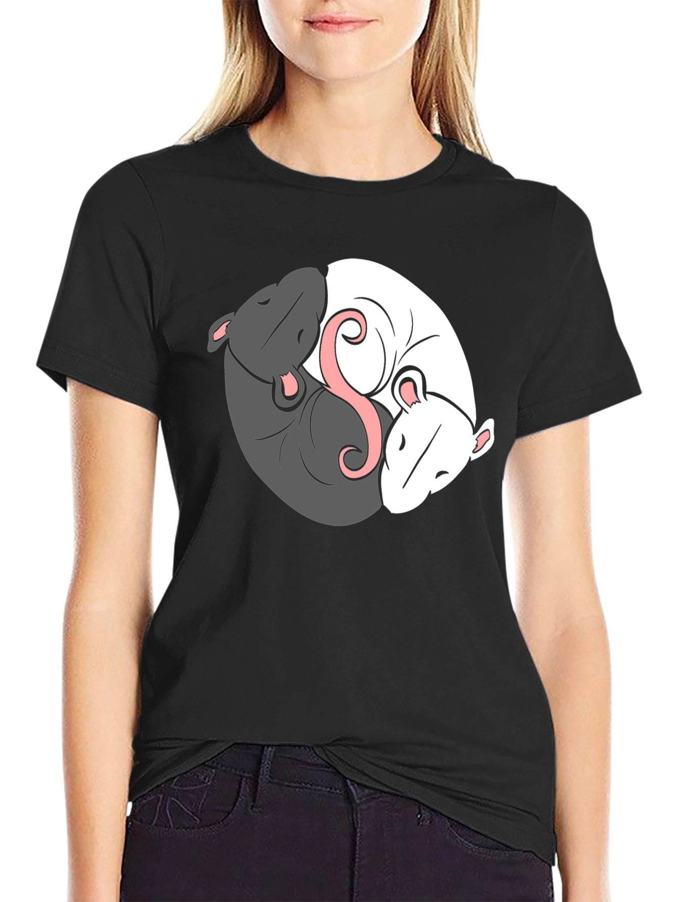 Yin Yang Rat T-Shirt - Balance & Harmony