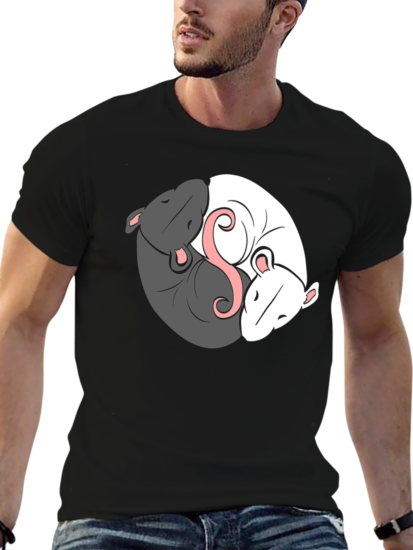 Yin Yang Rat T-Shirt - Balance & Harmony