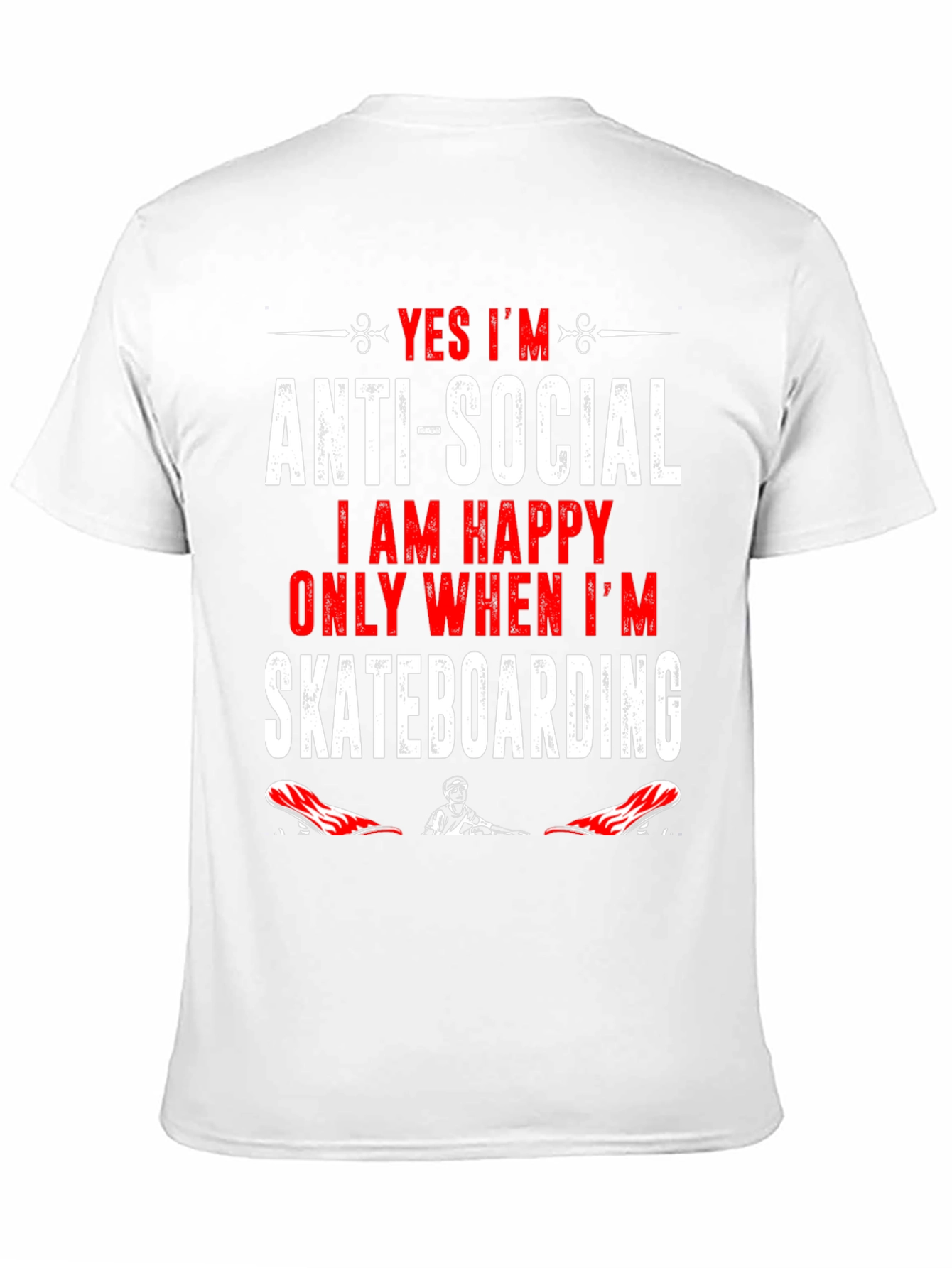 Anti-Social Skateboarder Graphic T-Shirt