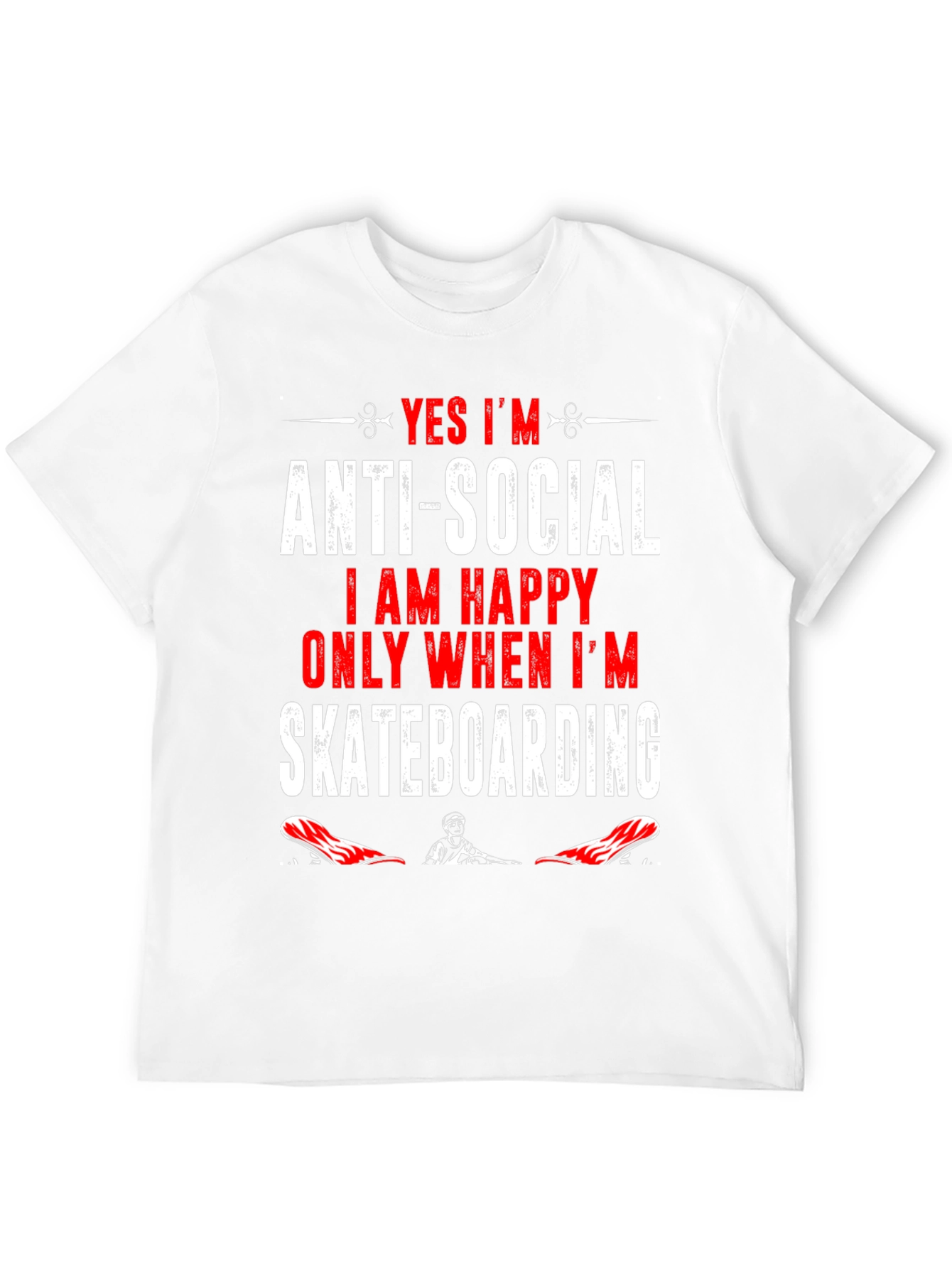 Anti-Social Skateboarder Graphic T-Shirt