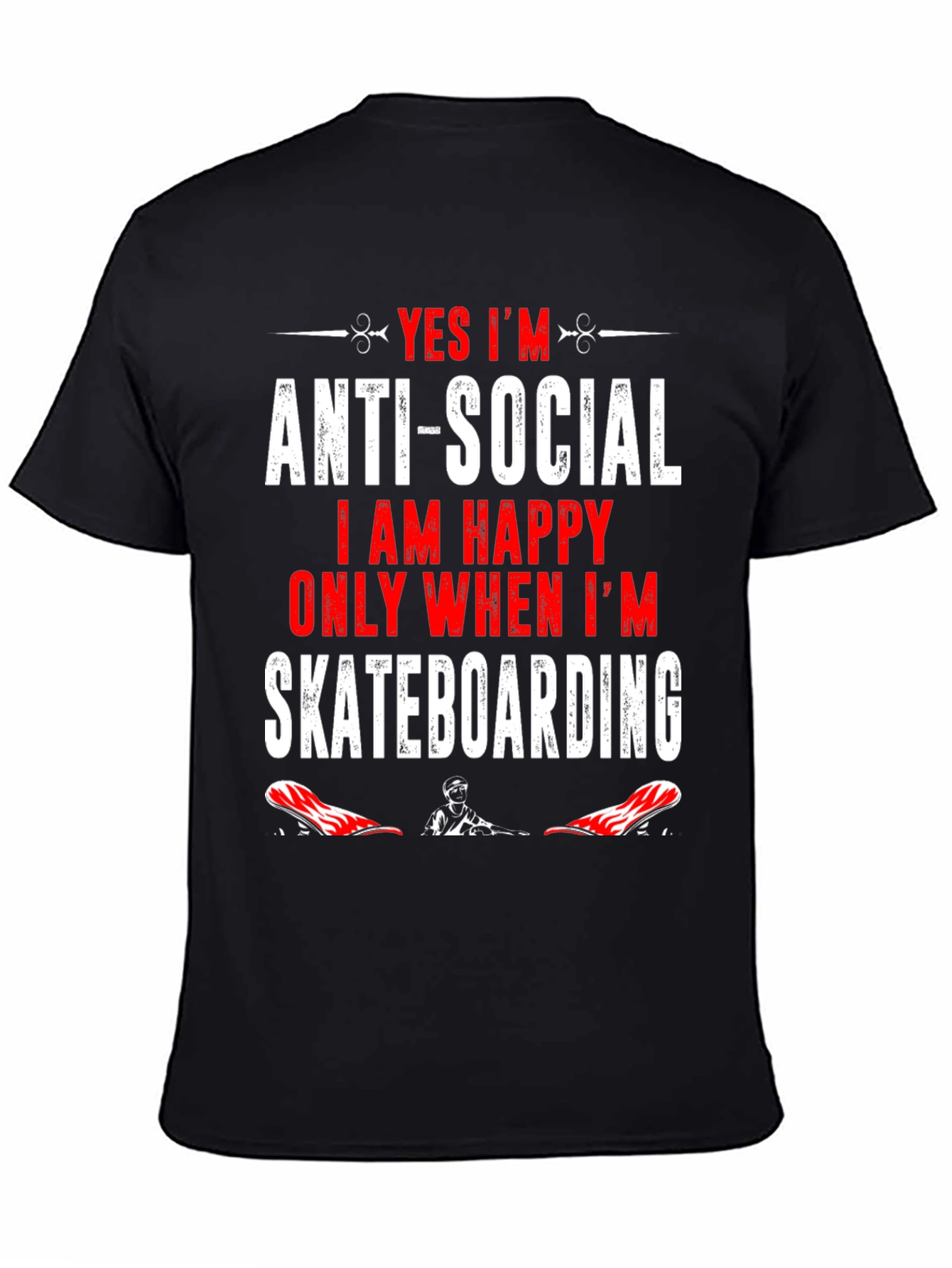 Anti-Social Skateboarder Graphic T-Shirt