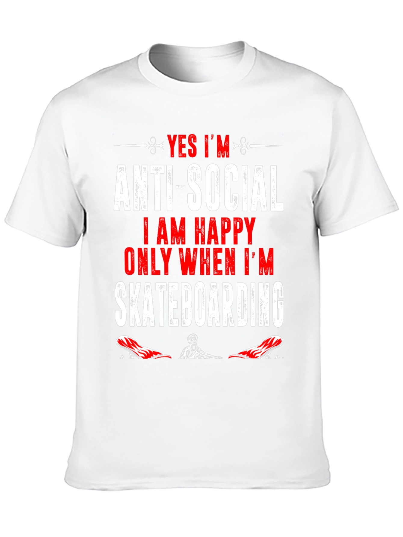 Anti-Social Skateboarder Graphic T-Shirt