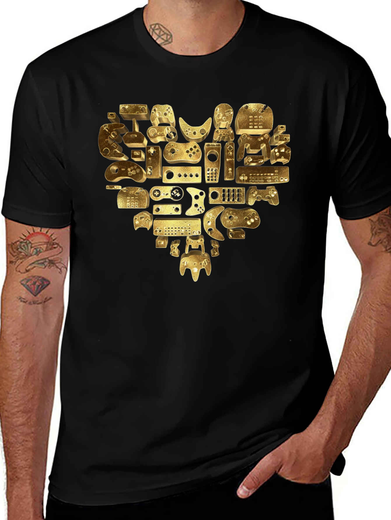 Gamer Heart T-Shirt - Golden Console Love Tee