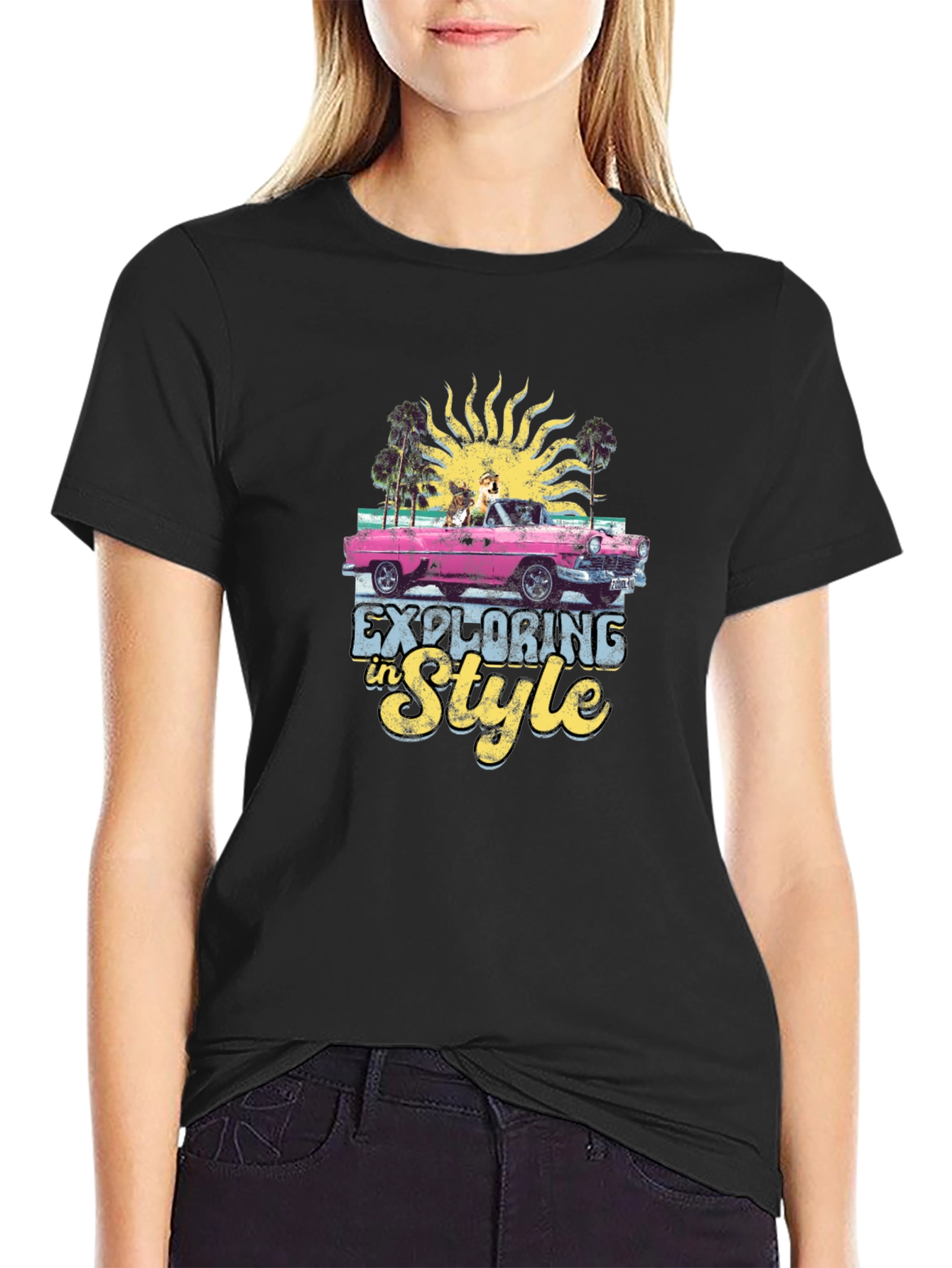 Exploring in Style Black Graphic Tee
