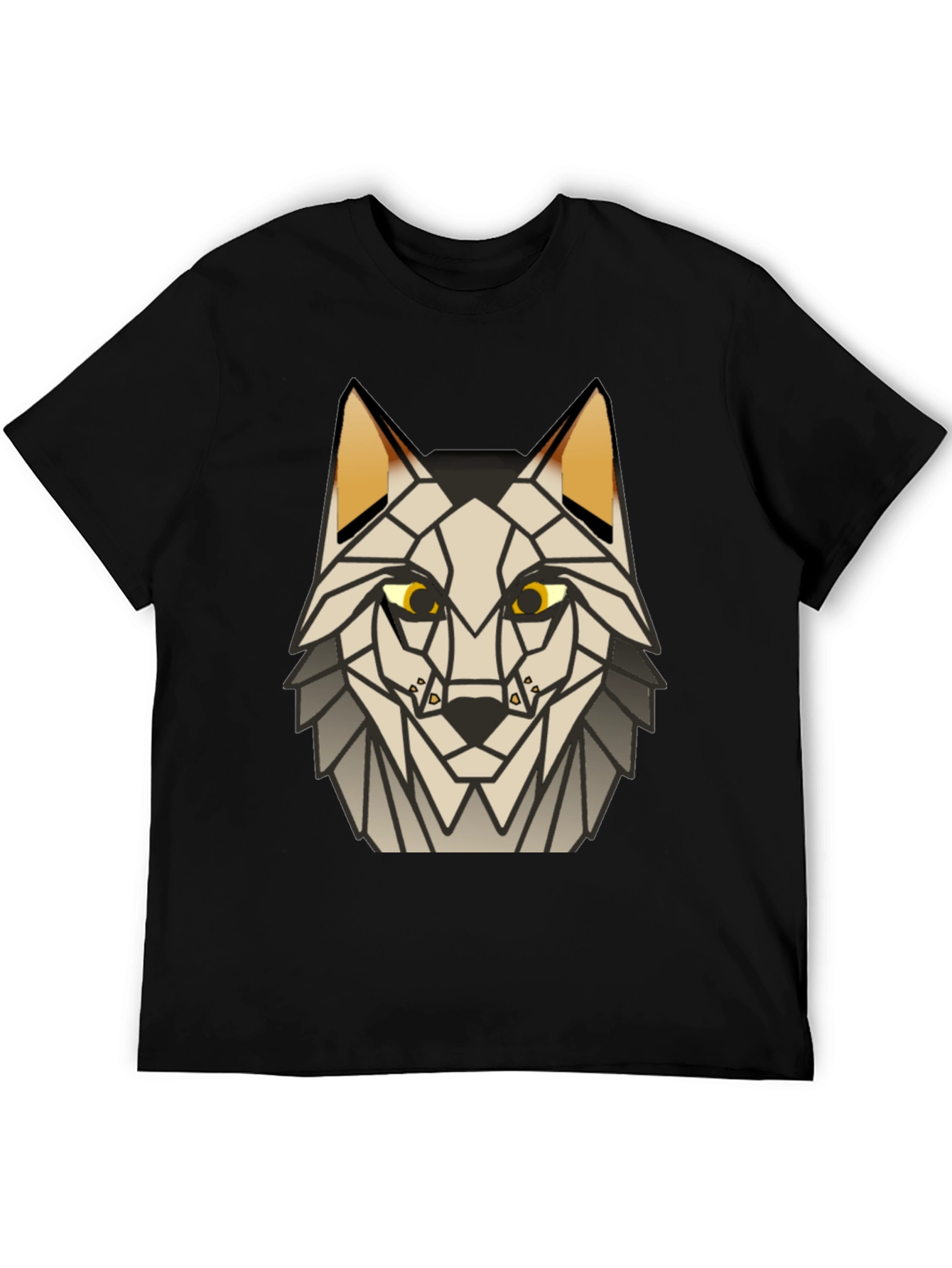 Geometric Wolf Graphic Tee - Modern Animal Print