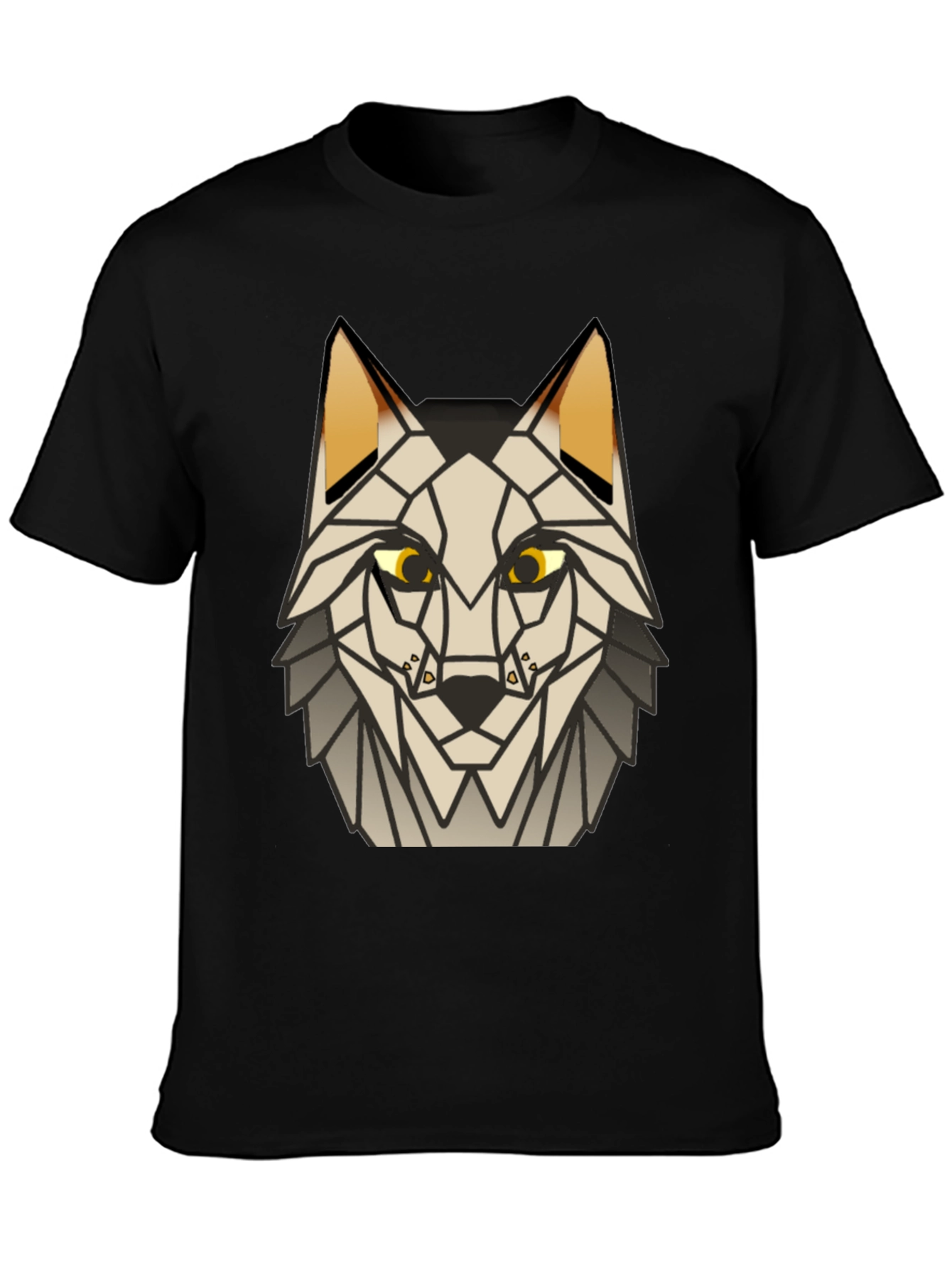 Geometric Wolf Graphic Tee - Modern Animal Print