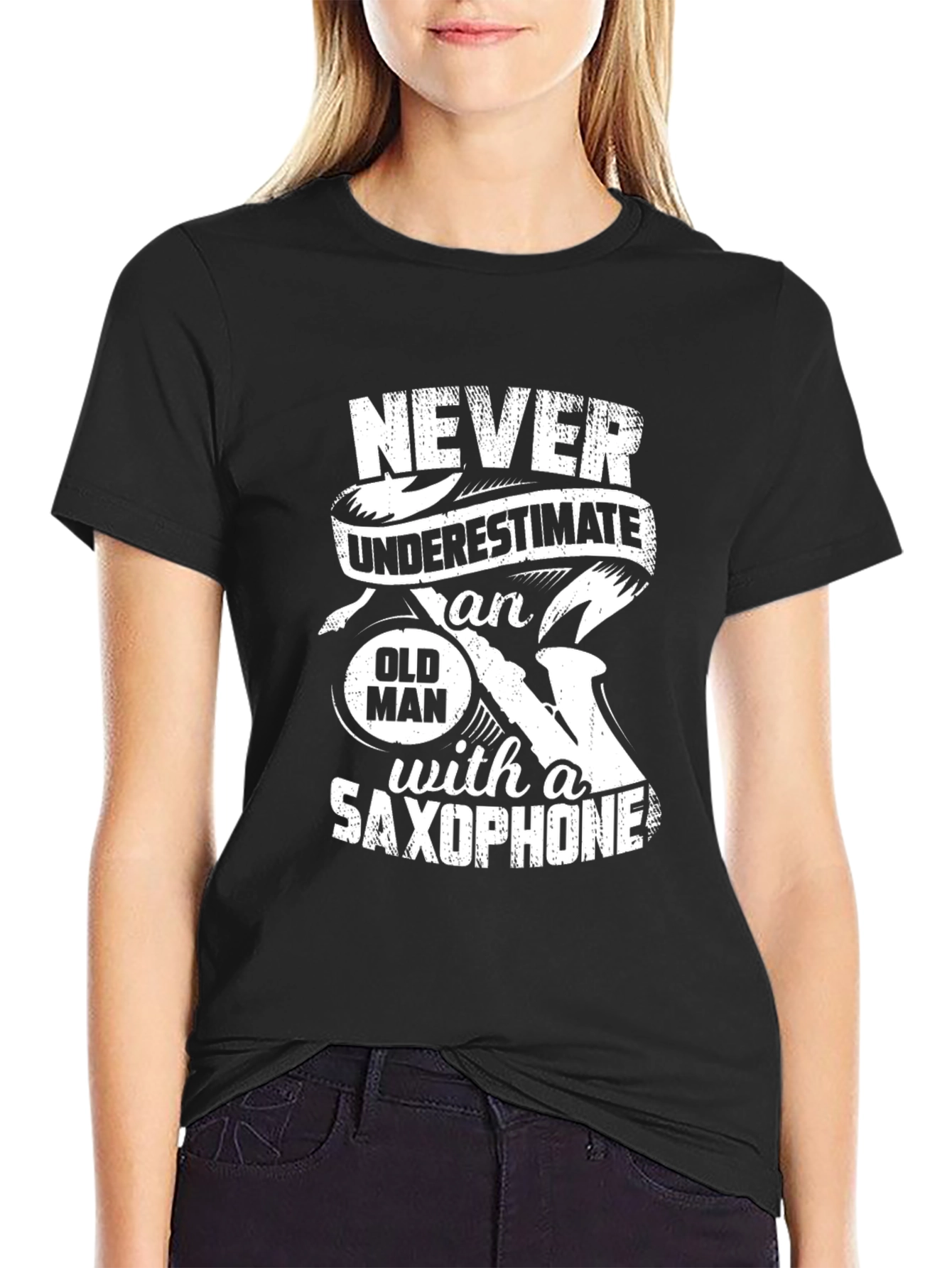 Never Underestimate Old Man Saxophone T-Shirt