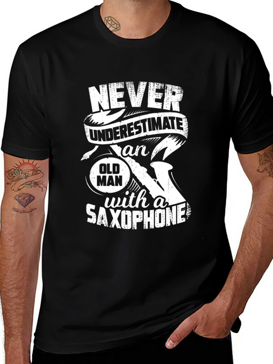 Never Underestimate Old Man Saxophone T-Shirt