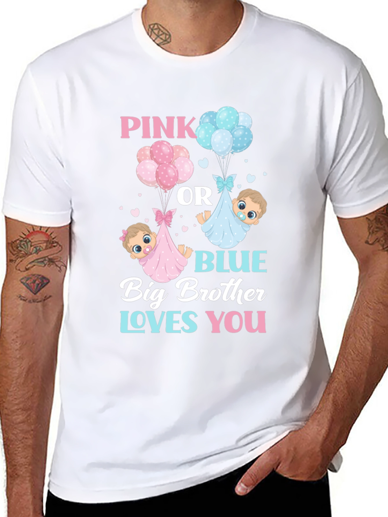 Pink or Blue Big Brother Loves You T-Shirt