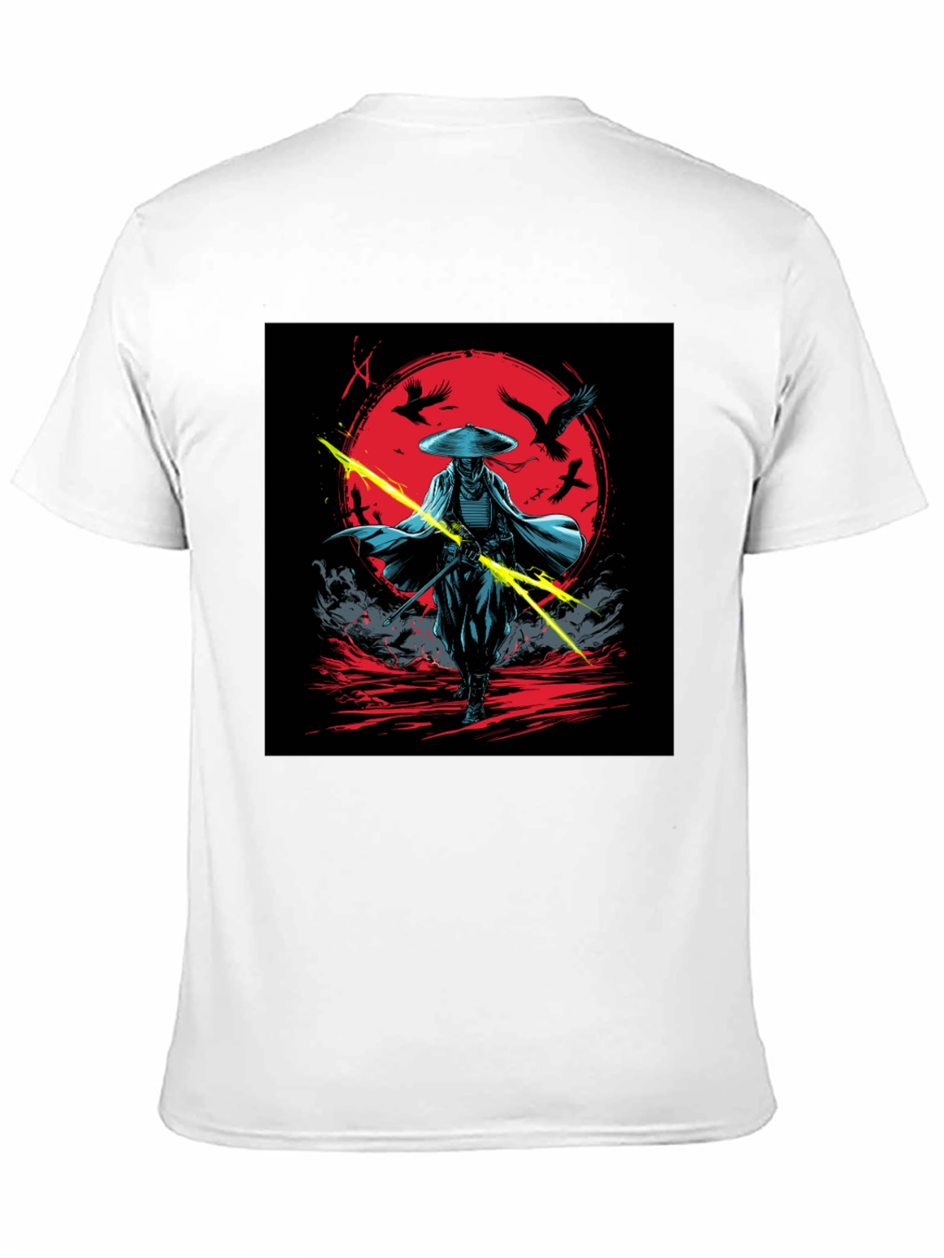 Samurai Warrior Graphic Tee - Black Cotton Shirt