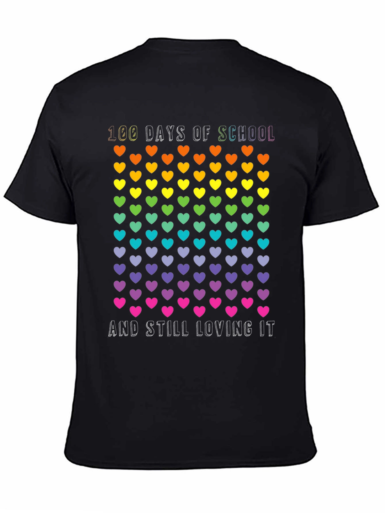 100 Days of School Rainbow Hearts T-Shirt