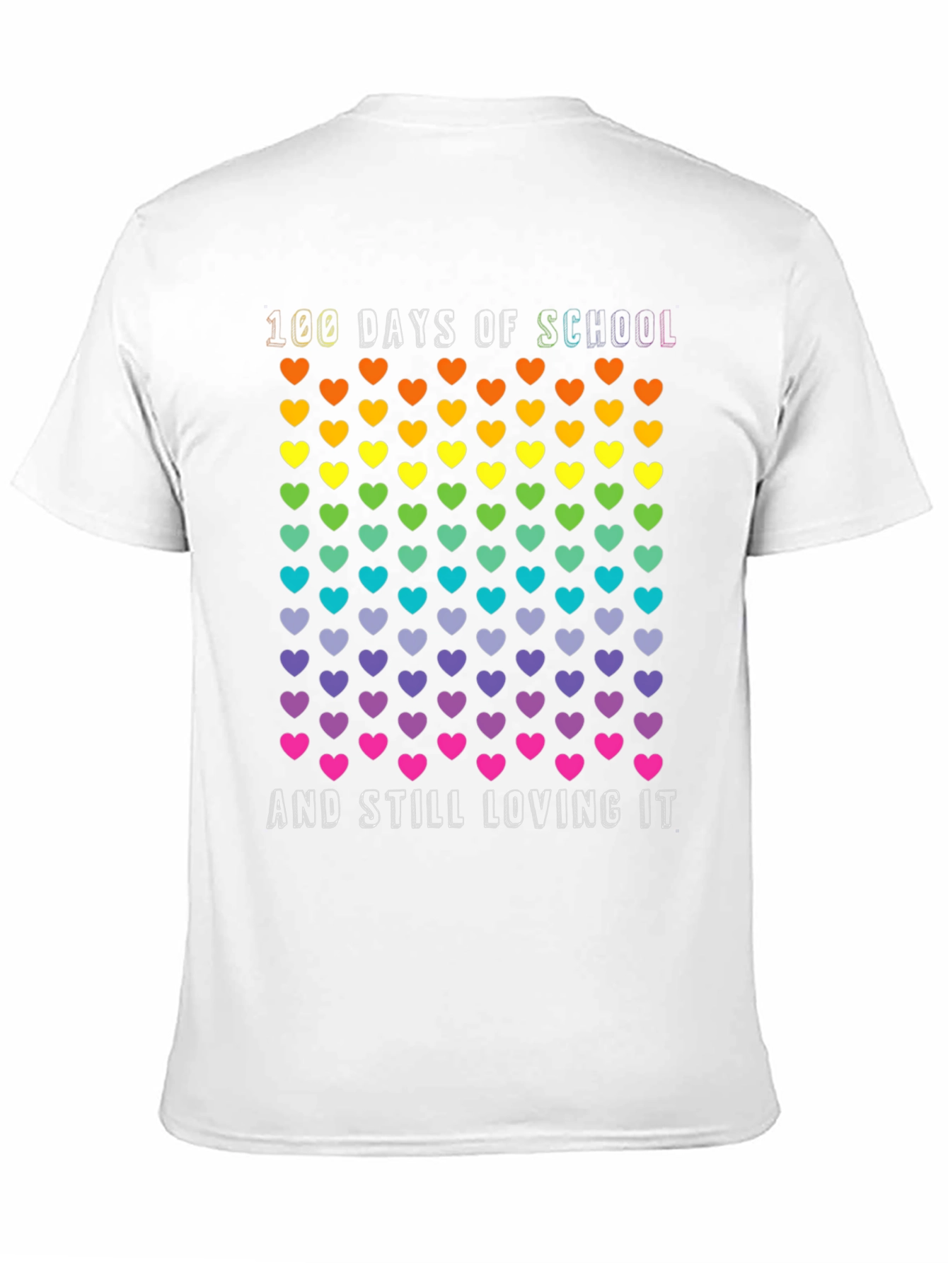 100 Days of School Rainbow Hearts T-Shirt