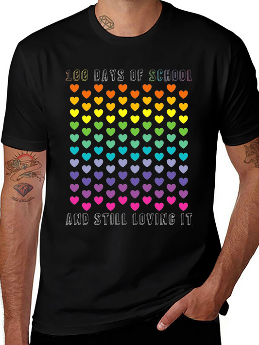 100 Days of School Rainbow Hearts T-Shirt