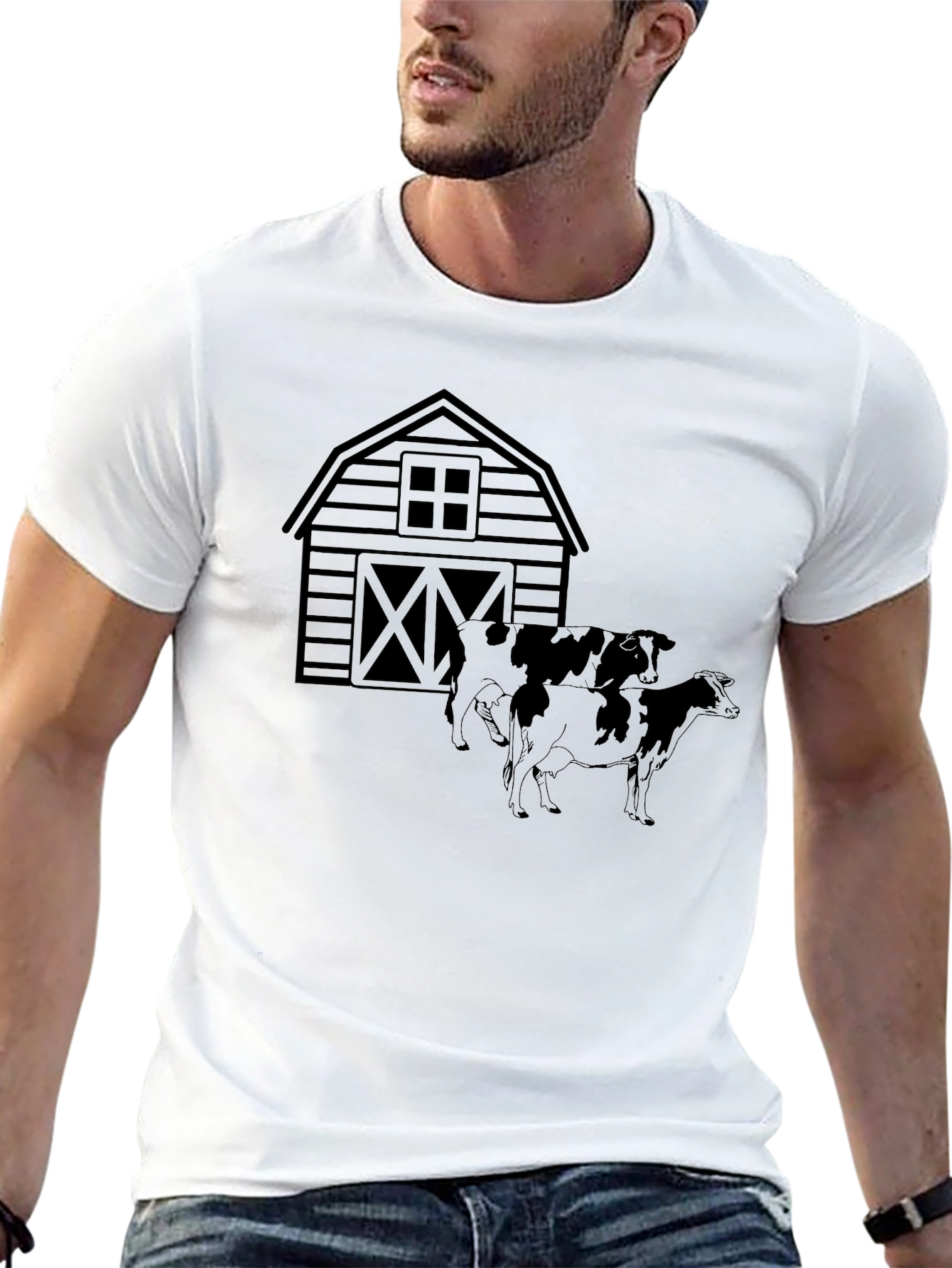 Barn & Cows Graphic Tee - Black
