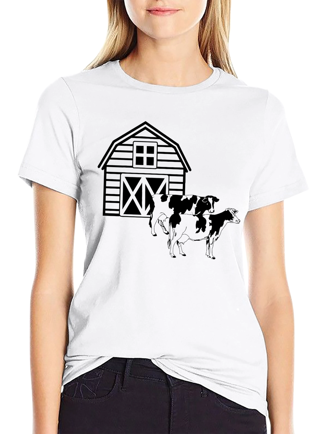 Barn & Cows Graphic Tee - Black