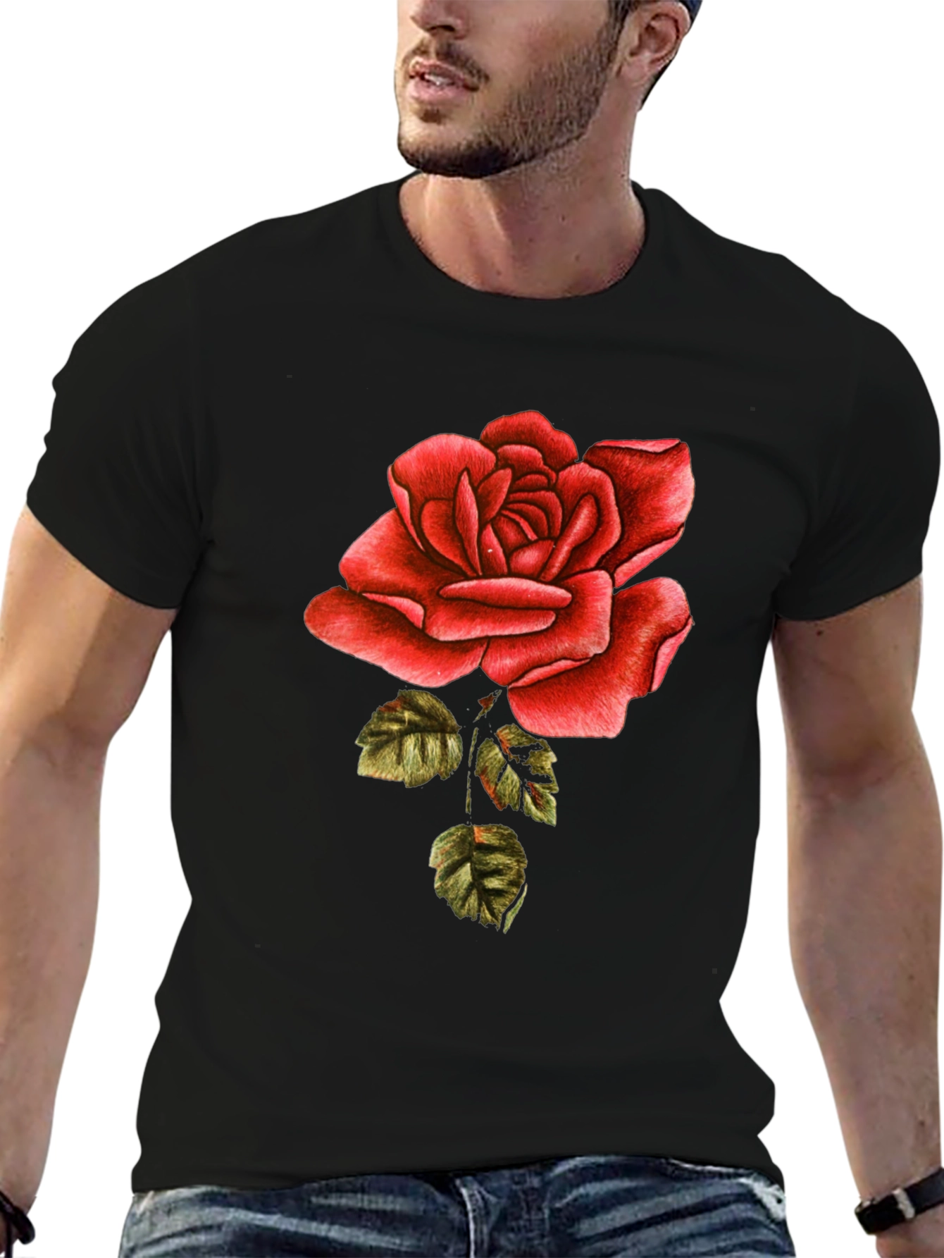 Rose Graphic Tee - Classic Black T-Shirt