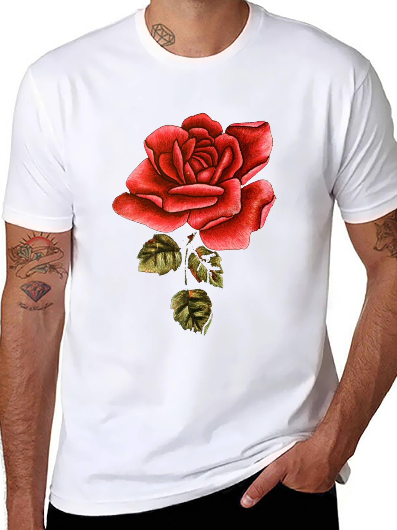 Rose Graphic Tee - Classic Black T-Shirt