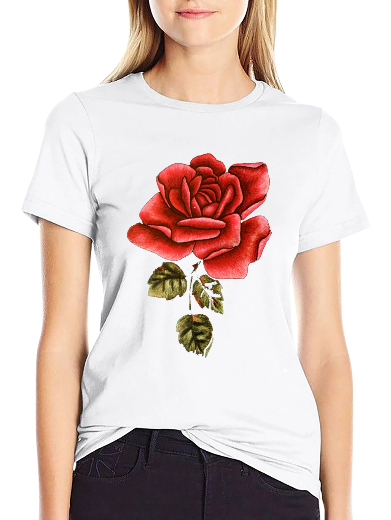 Rose Graphic Tee - Classic Black T-Shirt