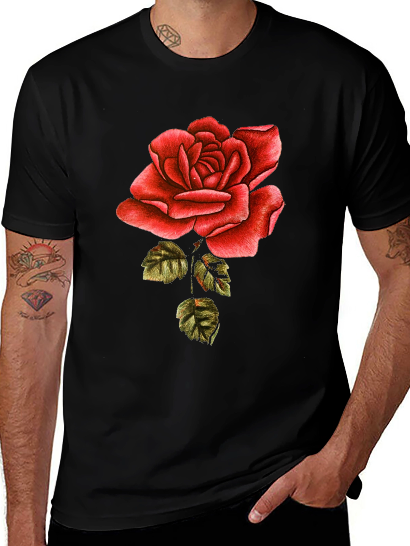 Rose Graphic Tee - Classic Black T-Shirt
