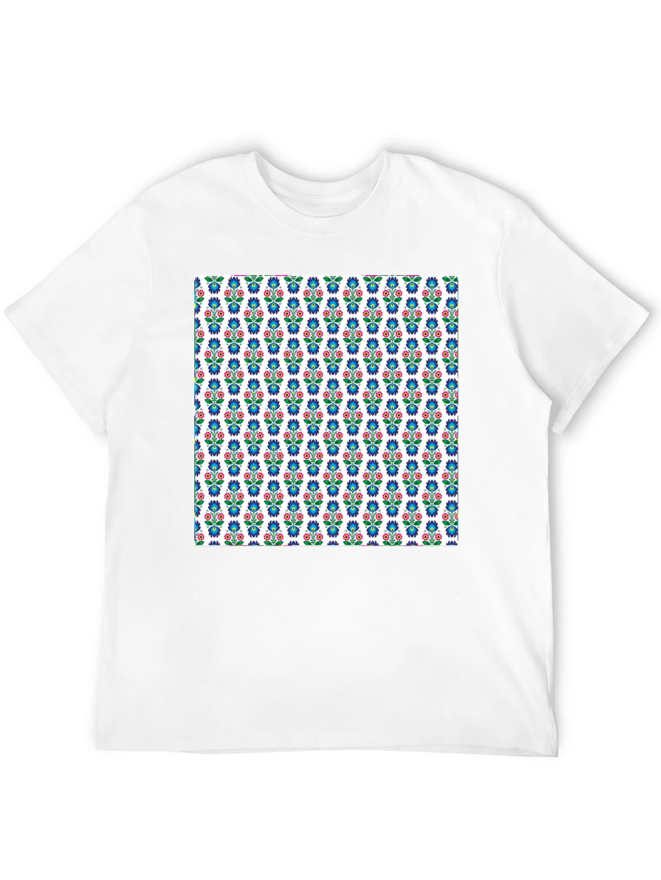 Floral Pattern Black T-Shirt