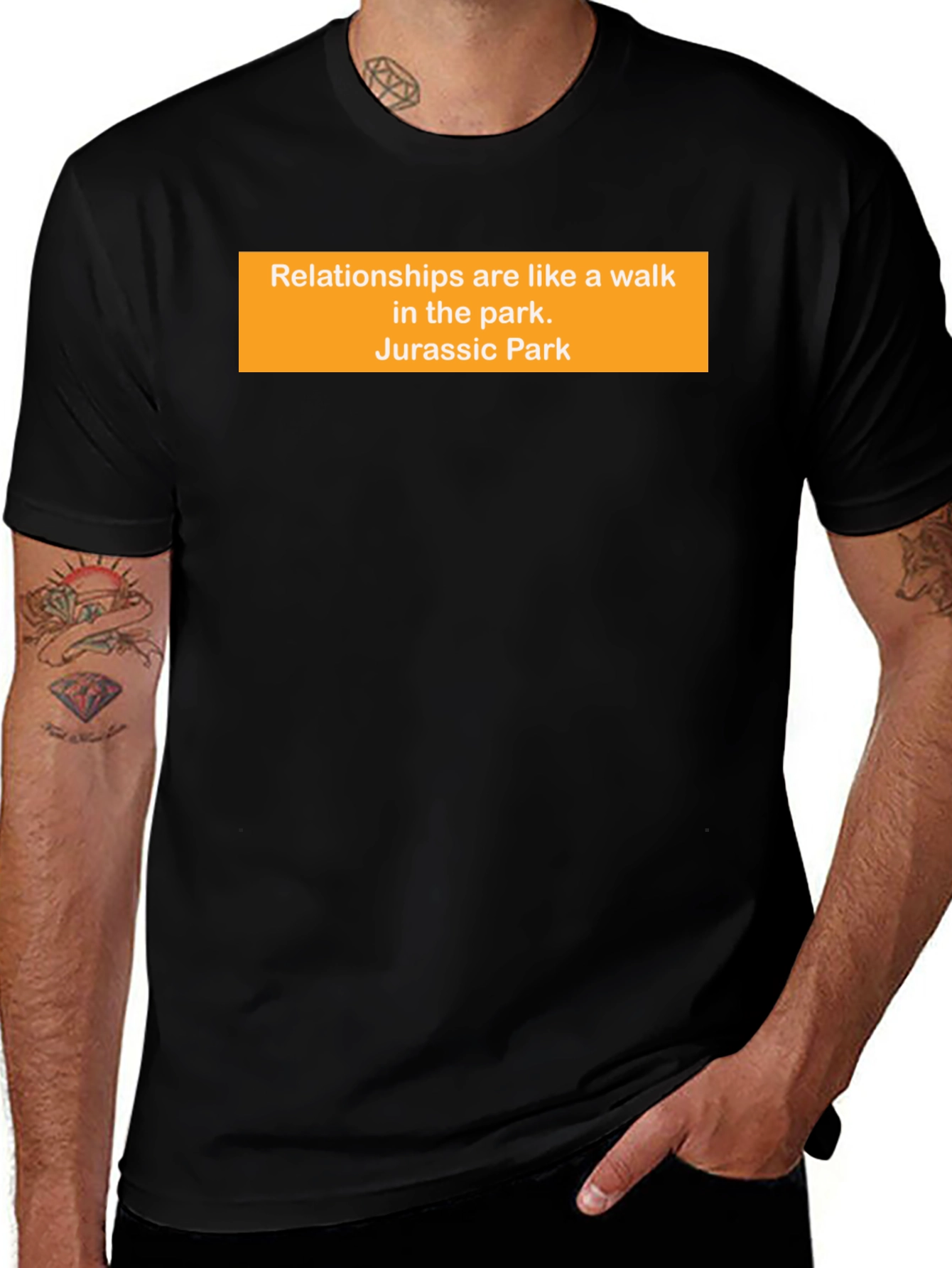 Relationships Jurassic Park Funny Black T-Shirt