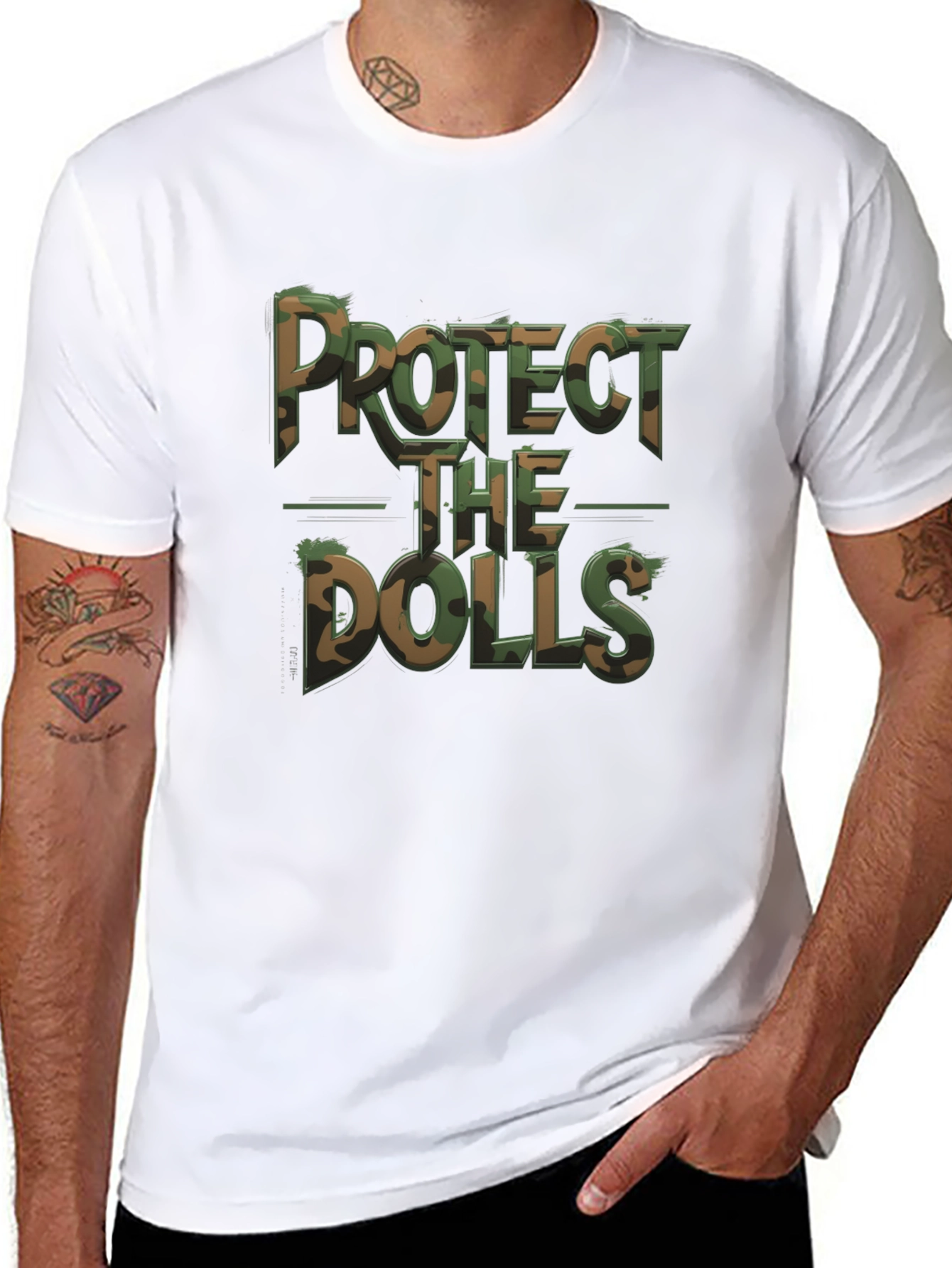 Protect the Dolls Camo Graphic Tee