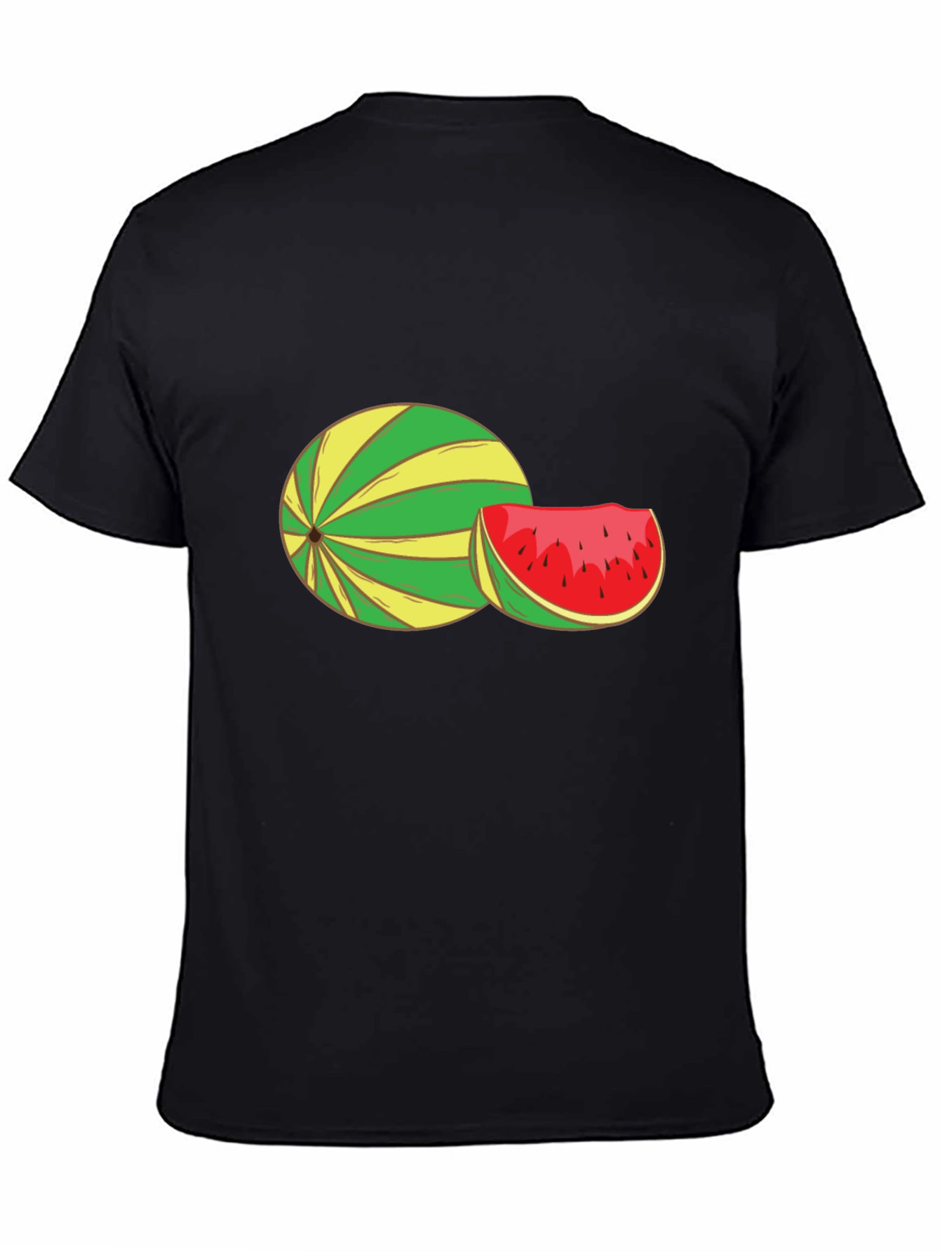 Watermelon Graphic Tee - Black Cotton T-Shirt