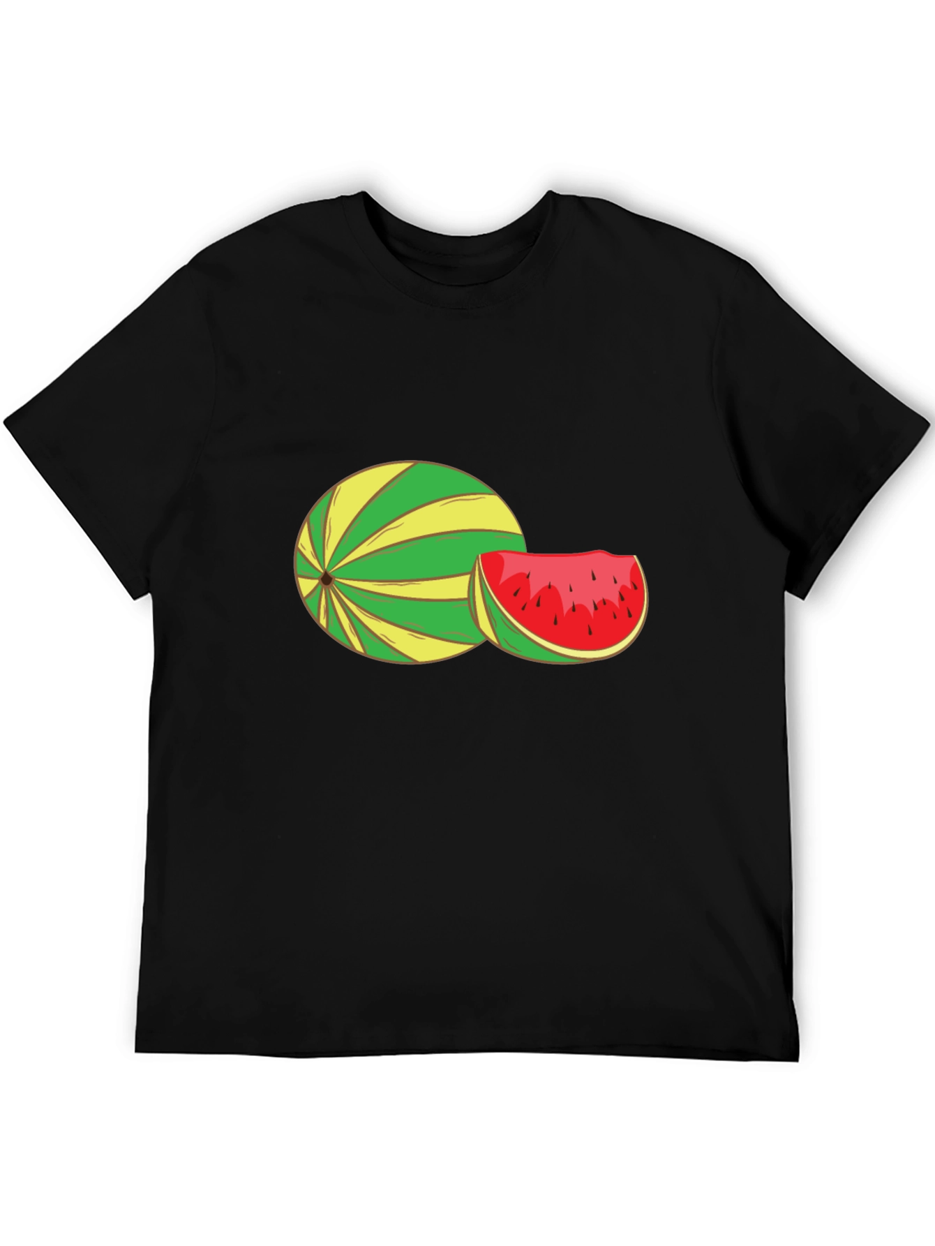 Watermelon Graphic Tee - Black Cotton T-Shirt