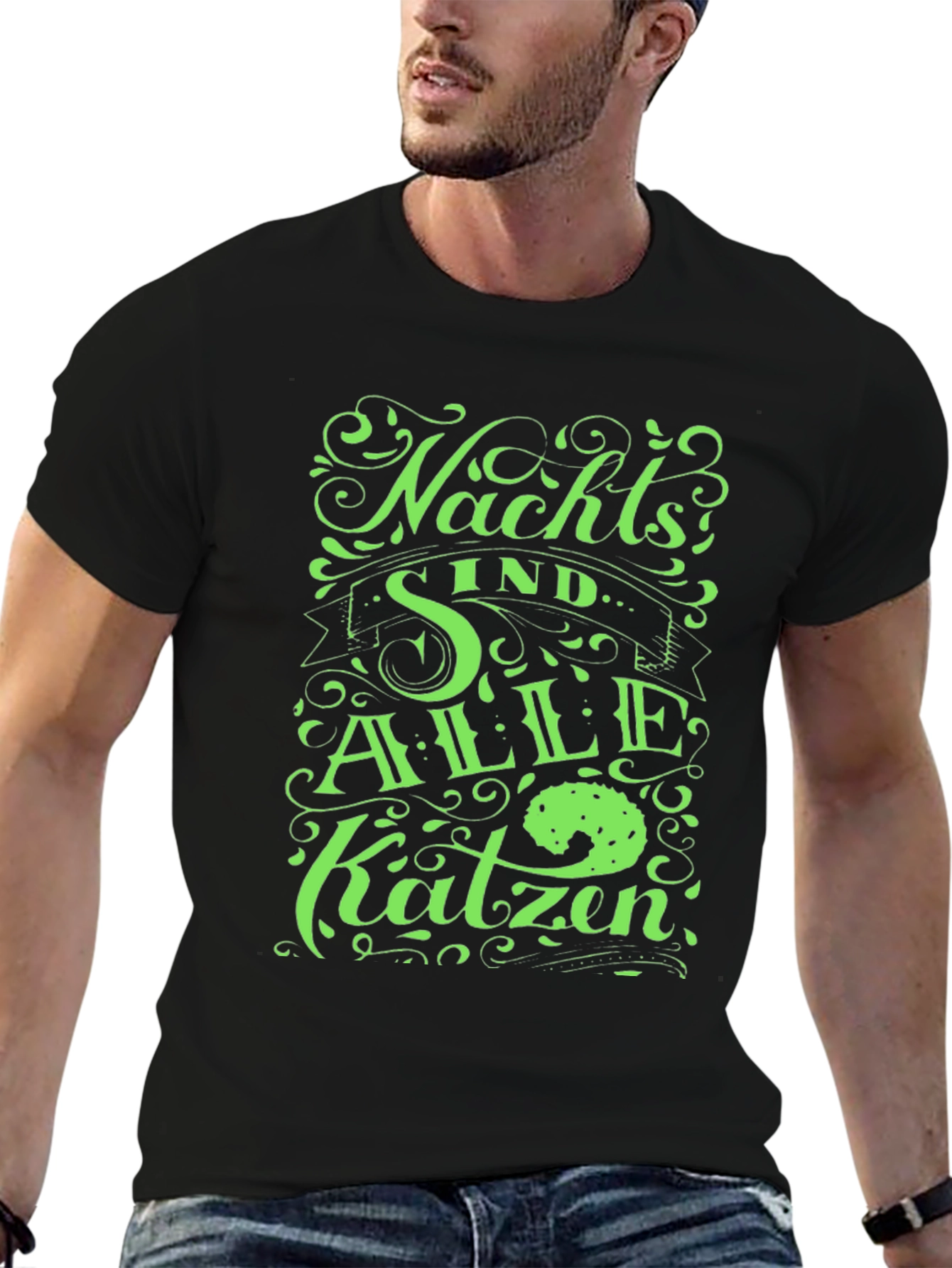 Nachts Sind Alle Katzen Black T-Shirt