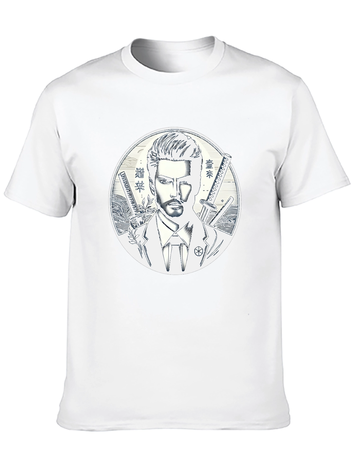 Samurai Style T-Shirt - Mens Black Graphic Tee
