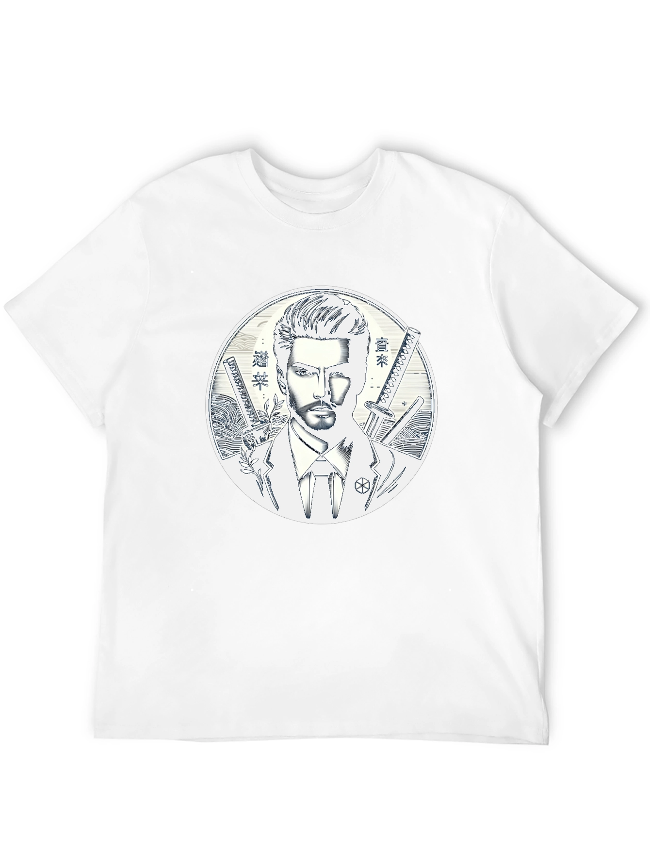 Samurai Style T-Shirt - Mens Black Graphic Tee