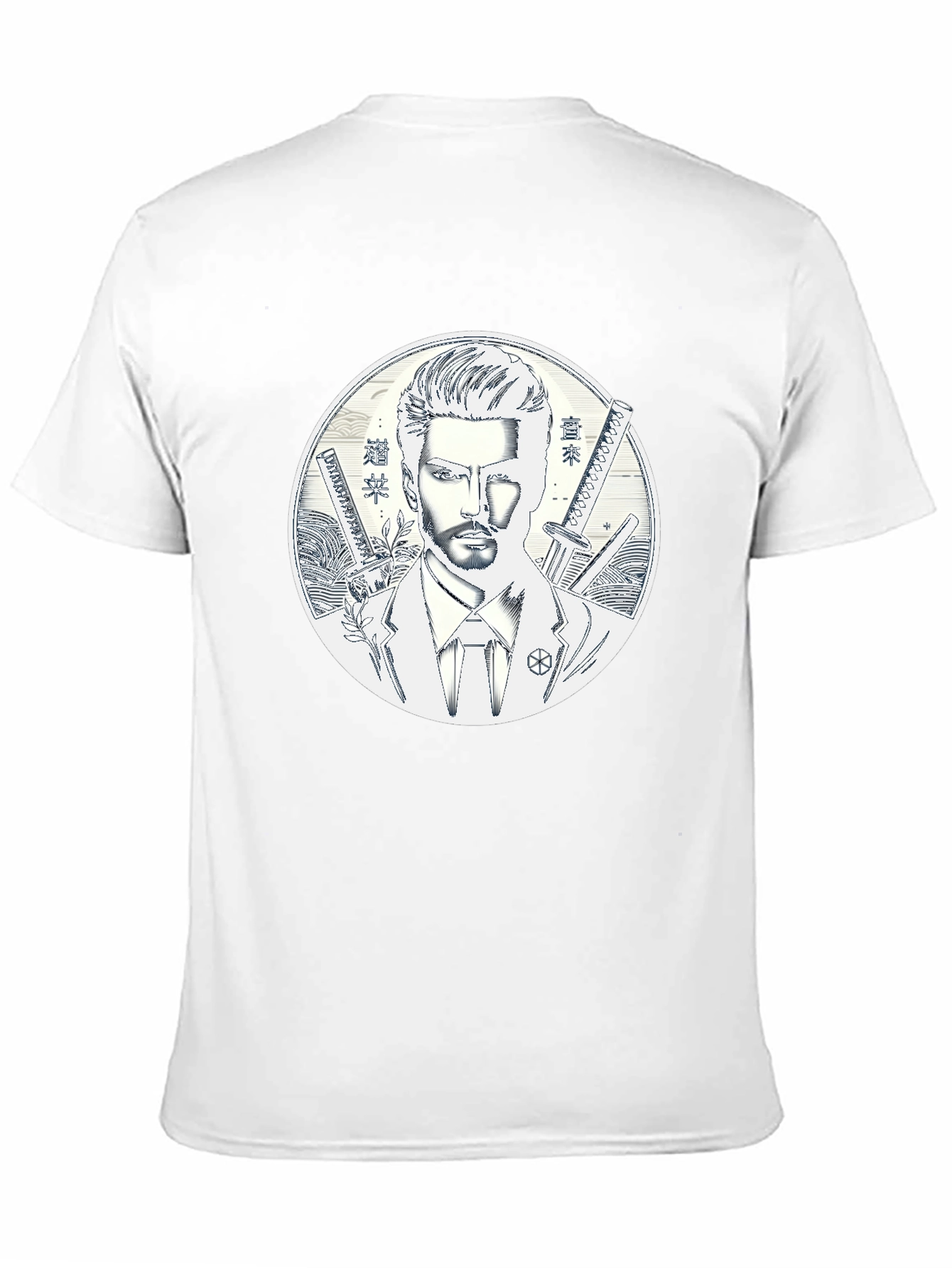 Samurai Style T-Shirt - Mens Black Graphic Tee