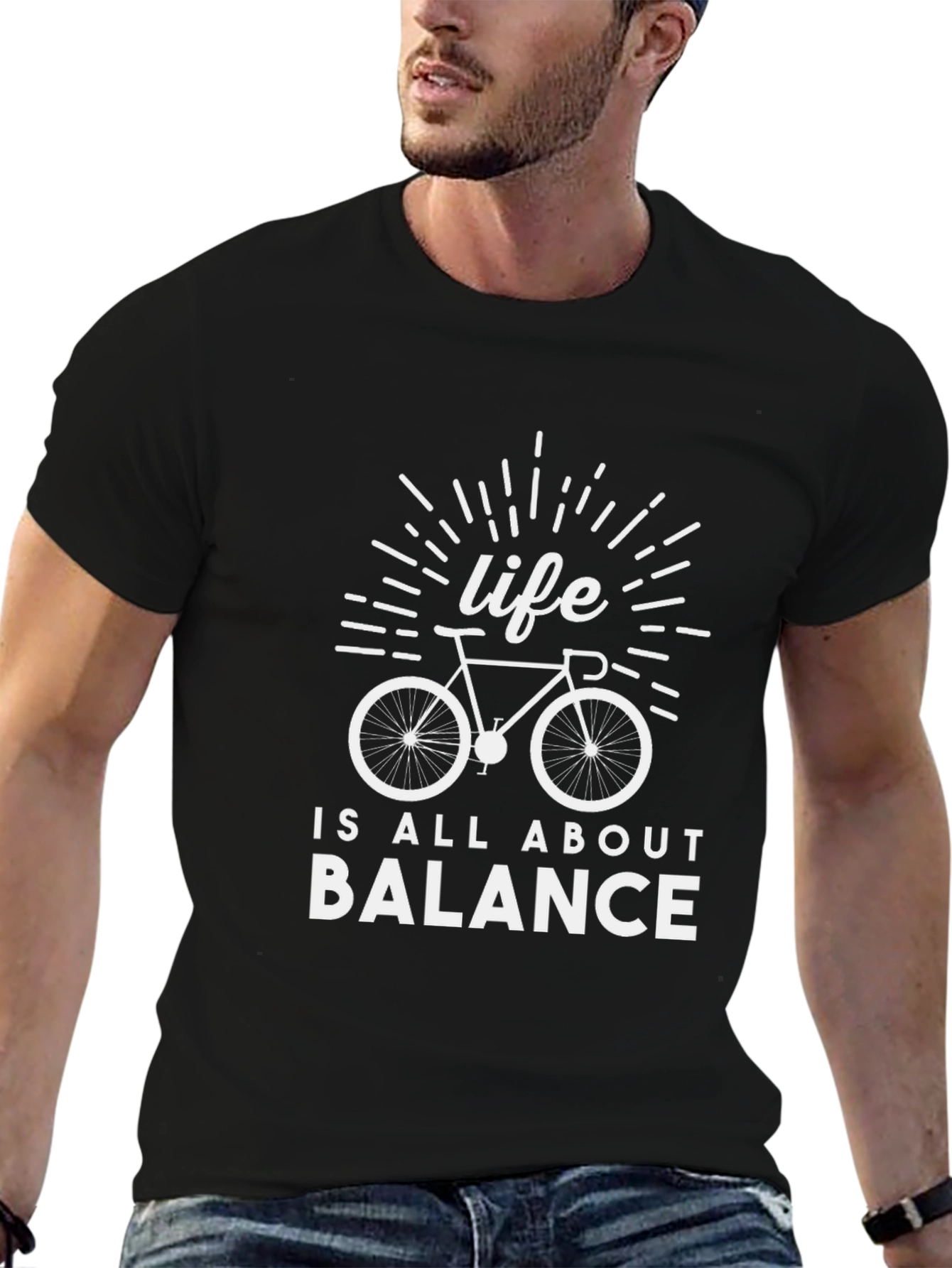 Life Balance Bike Graphic Tee - Black