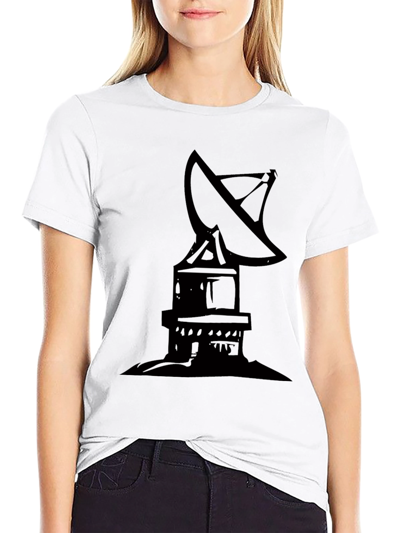 Satellite Dish Graphic Tee - Black