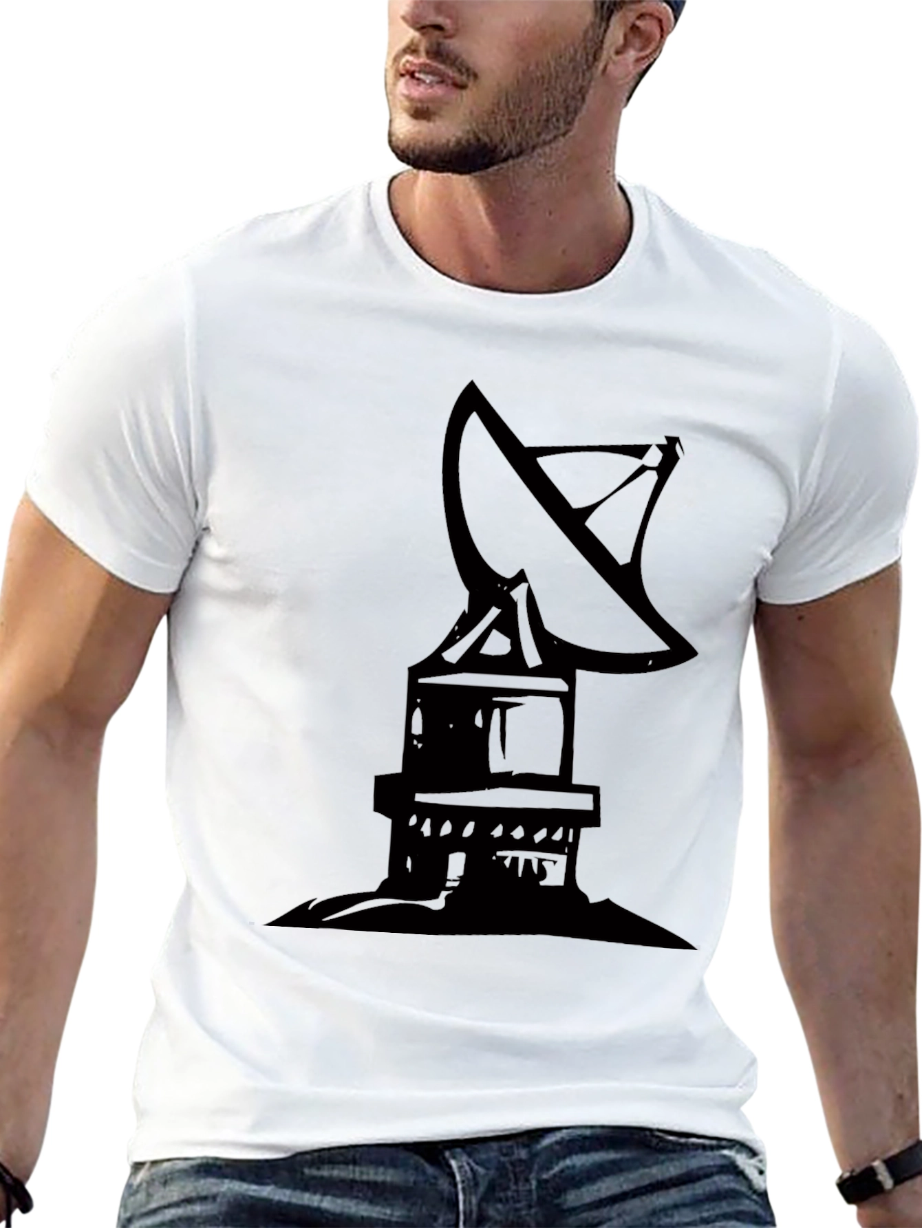 Satellite Dish Graphic Tee - Black