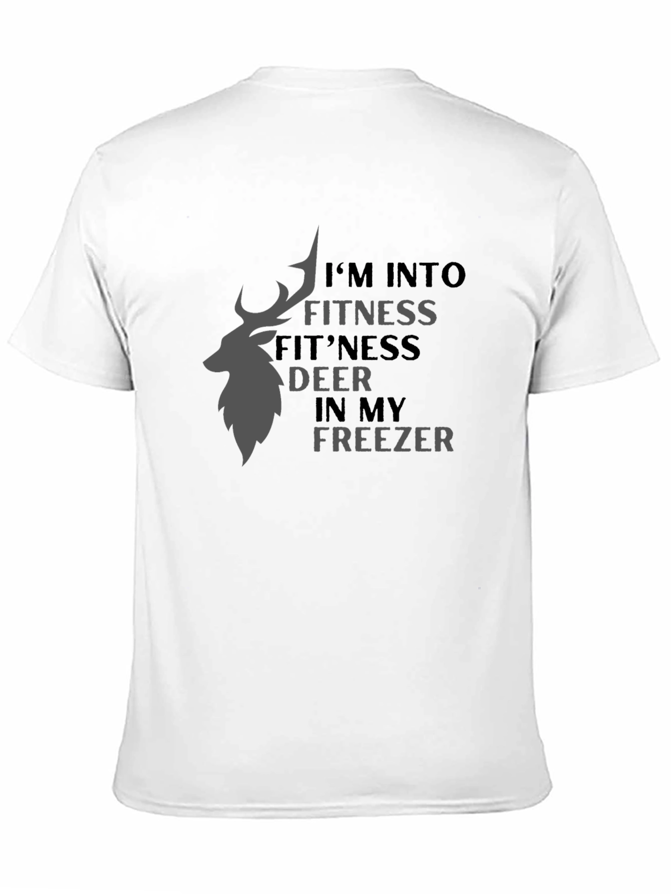 Fitness Deer Freezer Black Graphic Tee