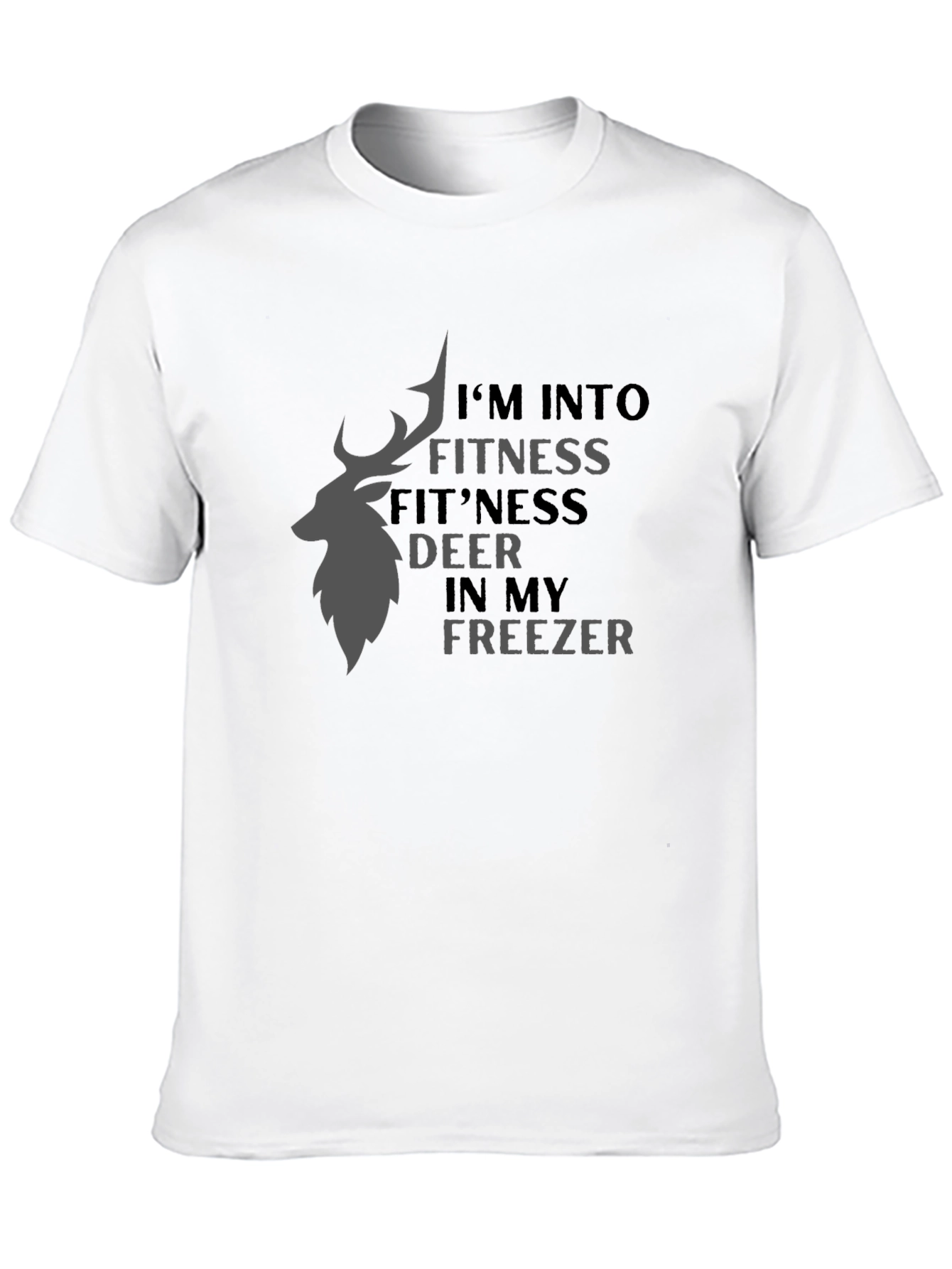 Fitness Deer Freezer Black Graphic Tee