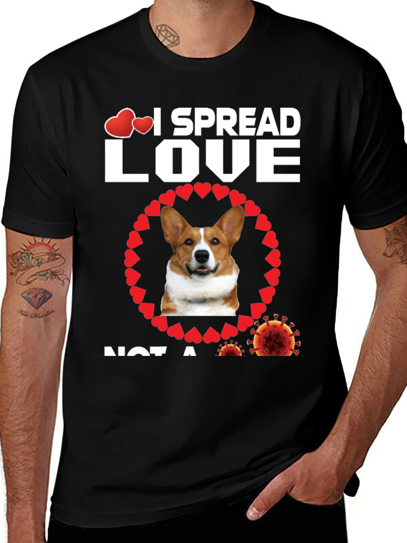 I Spread Love Dog Graphic Tee