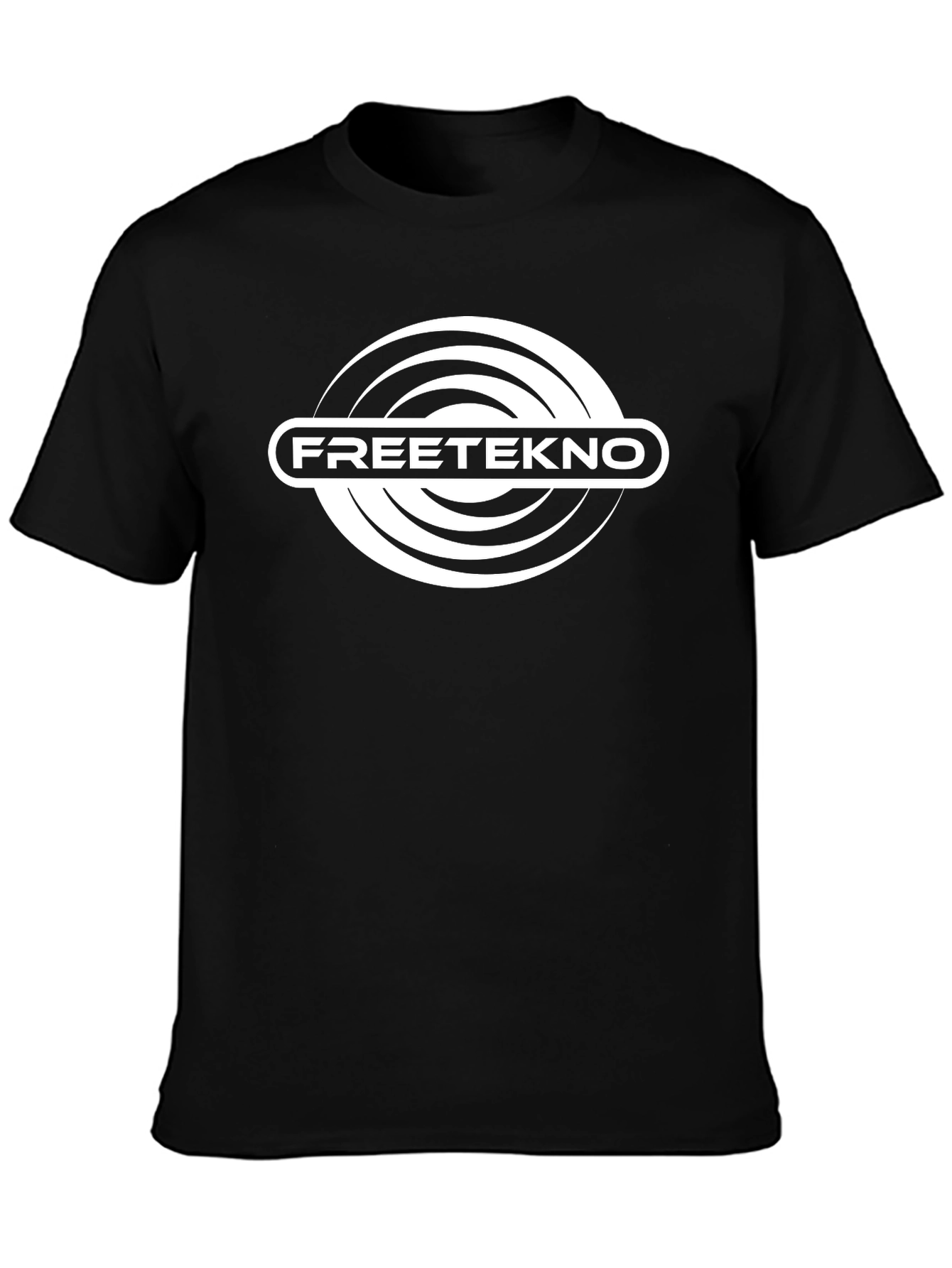 FreeTekno Black T-Shirt - Unique Graphic Design