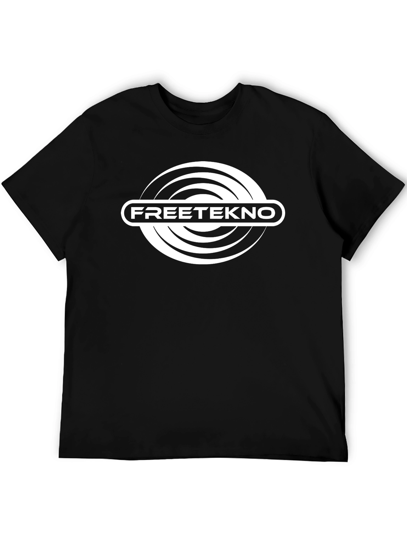 FreeTekno Black T-Shirt - Unique Graphic Design