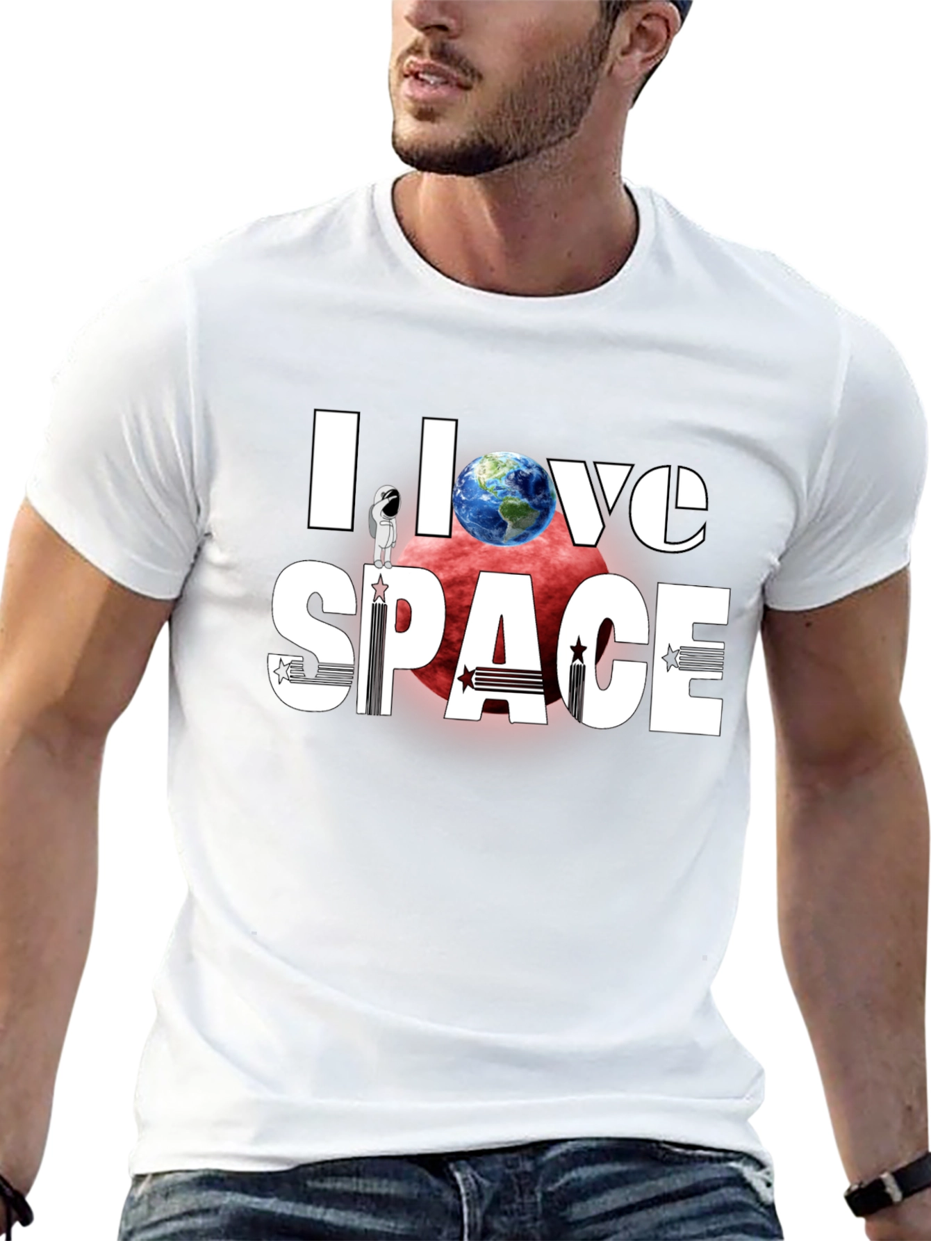I Love Space T-Shirt - Graphic Print Tee