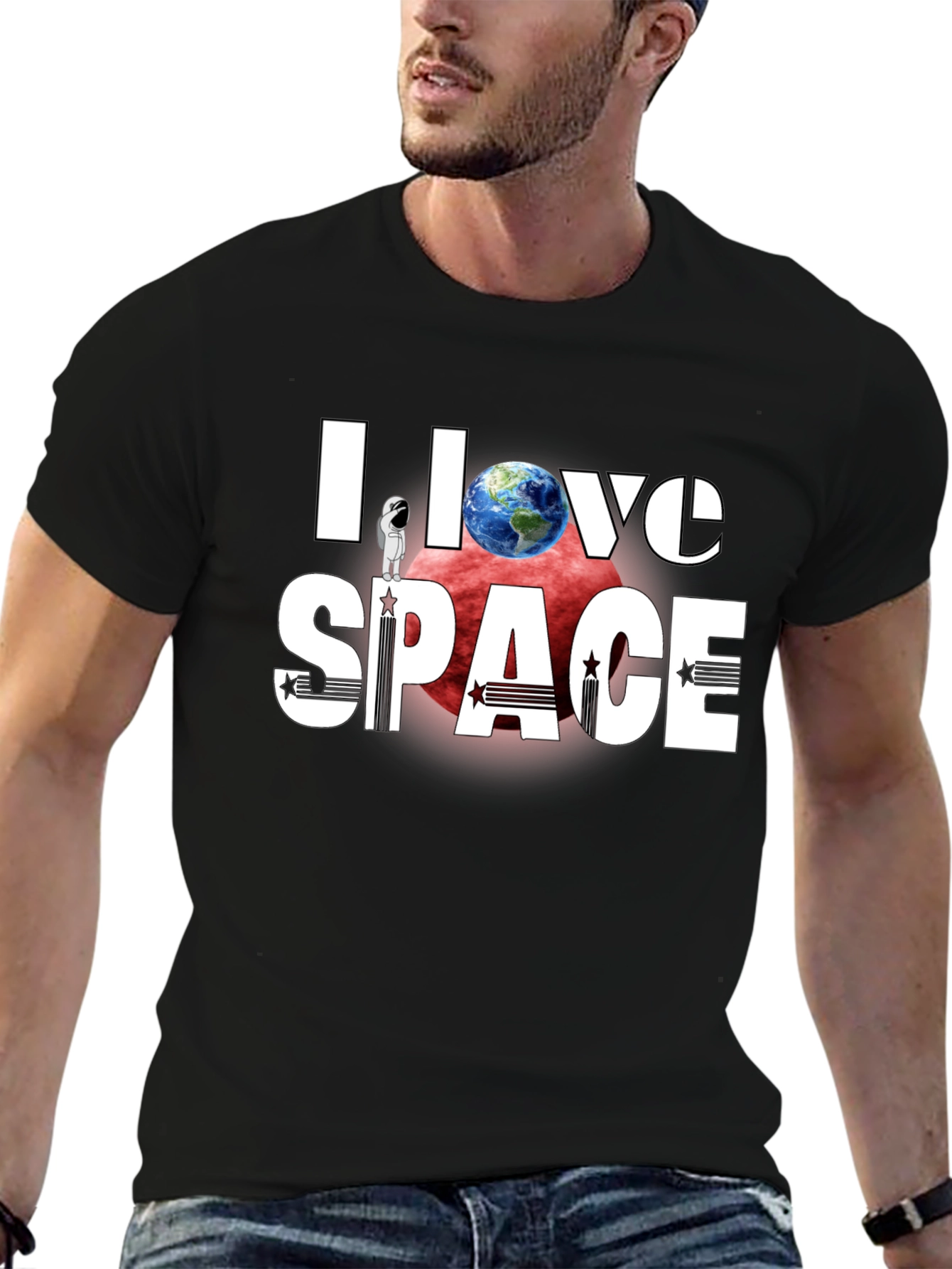 I Love Space T-Shirt - Graphic Print Tee
