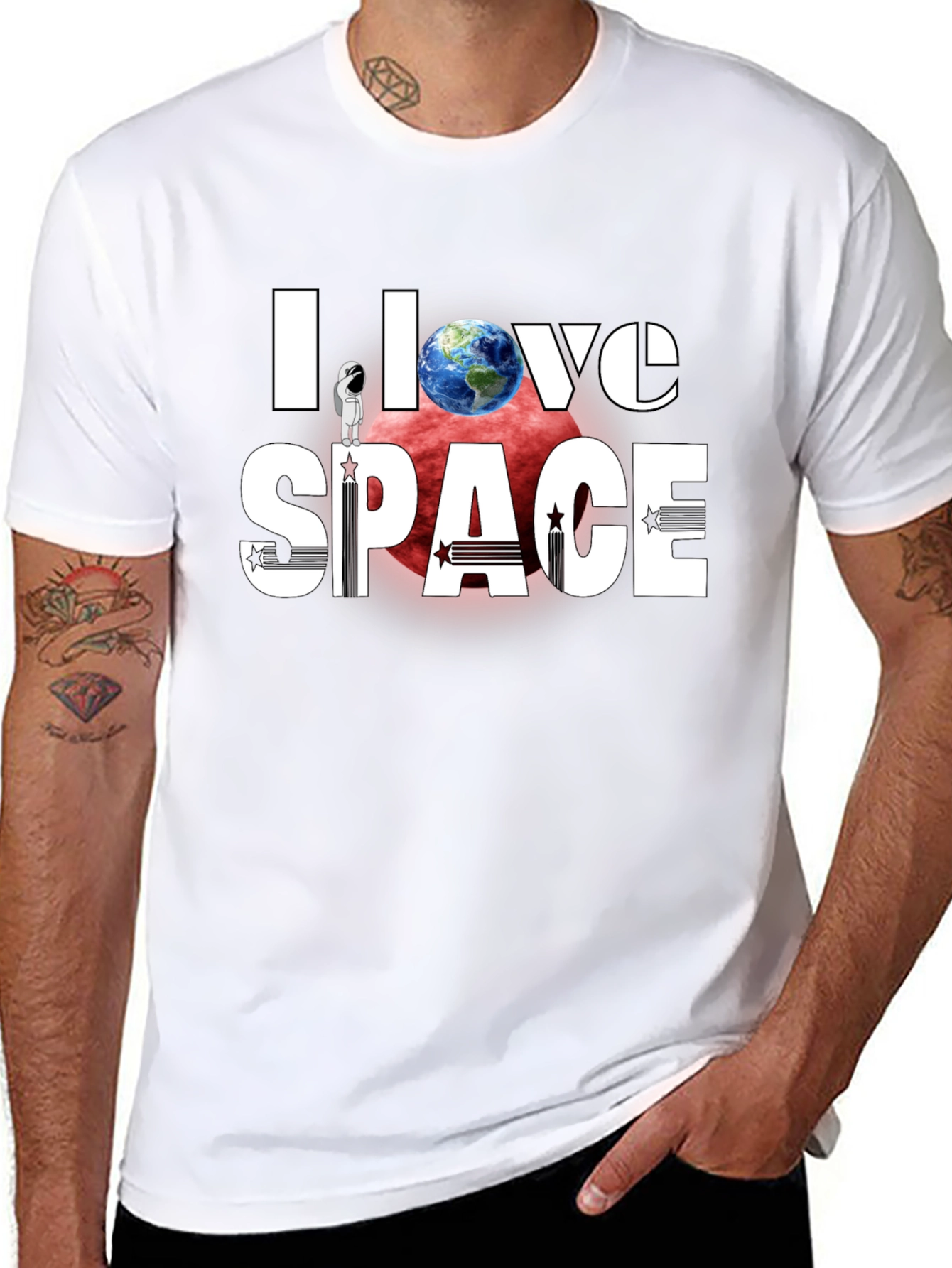 I Love Space T-Shirt - Graphic Print Tee