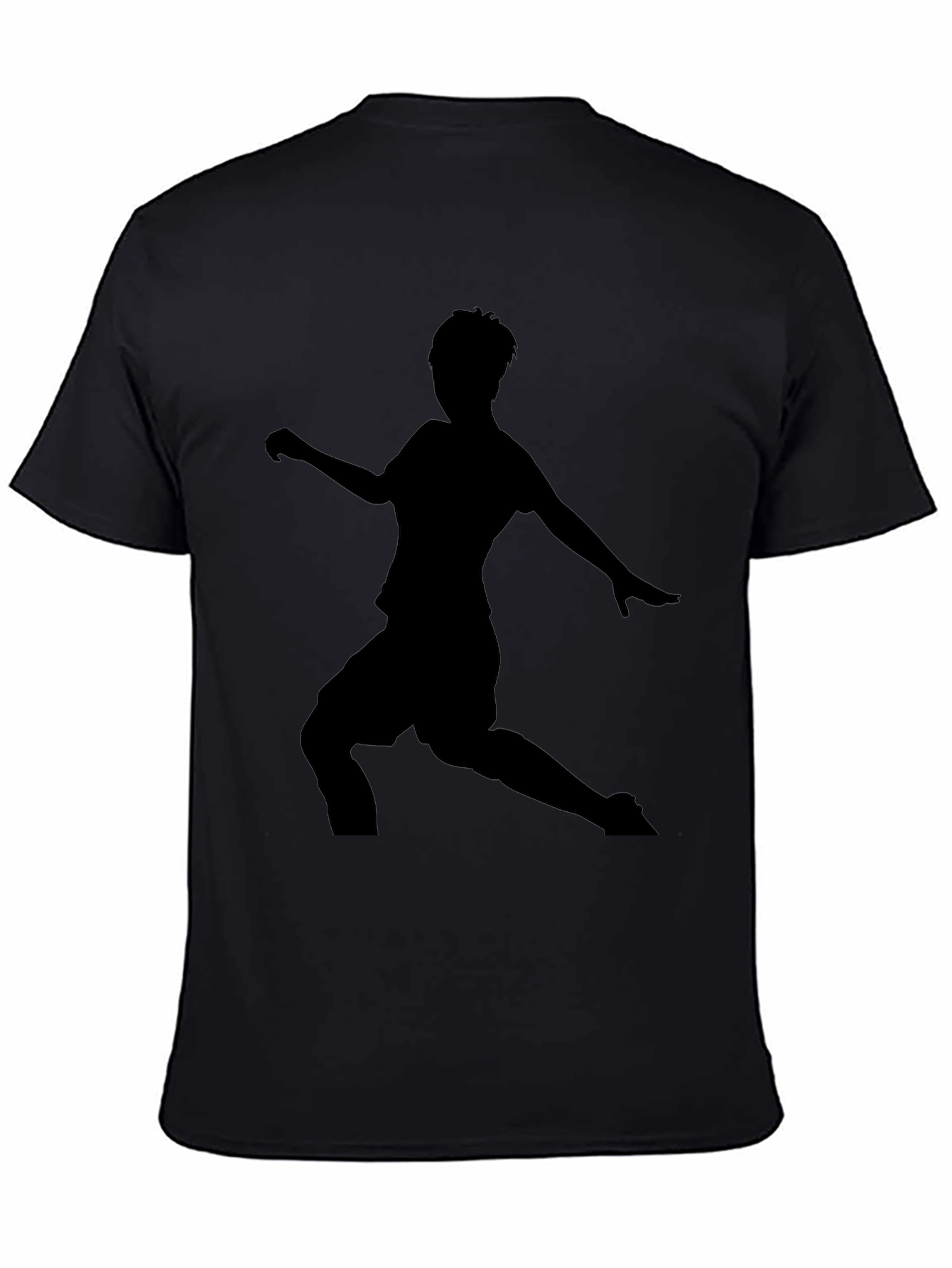 Mens Black Soccer Silhouette Graphic Tee