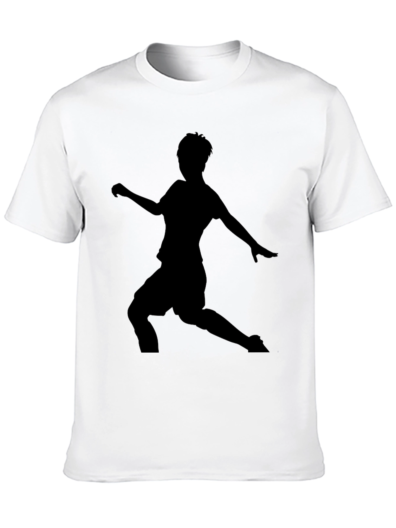 Mens Black Soccer Silhouette Graphic Tee