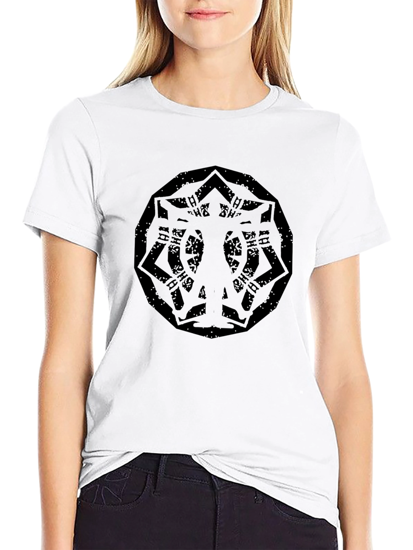 Mens Black Graphic Tee - Abstract Print
