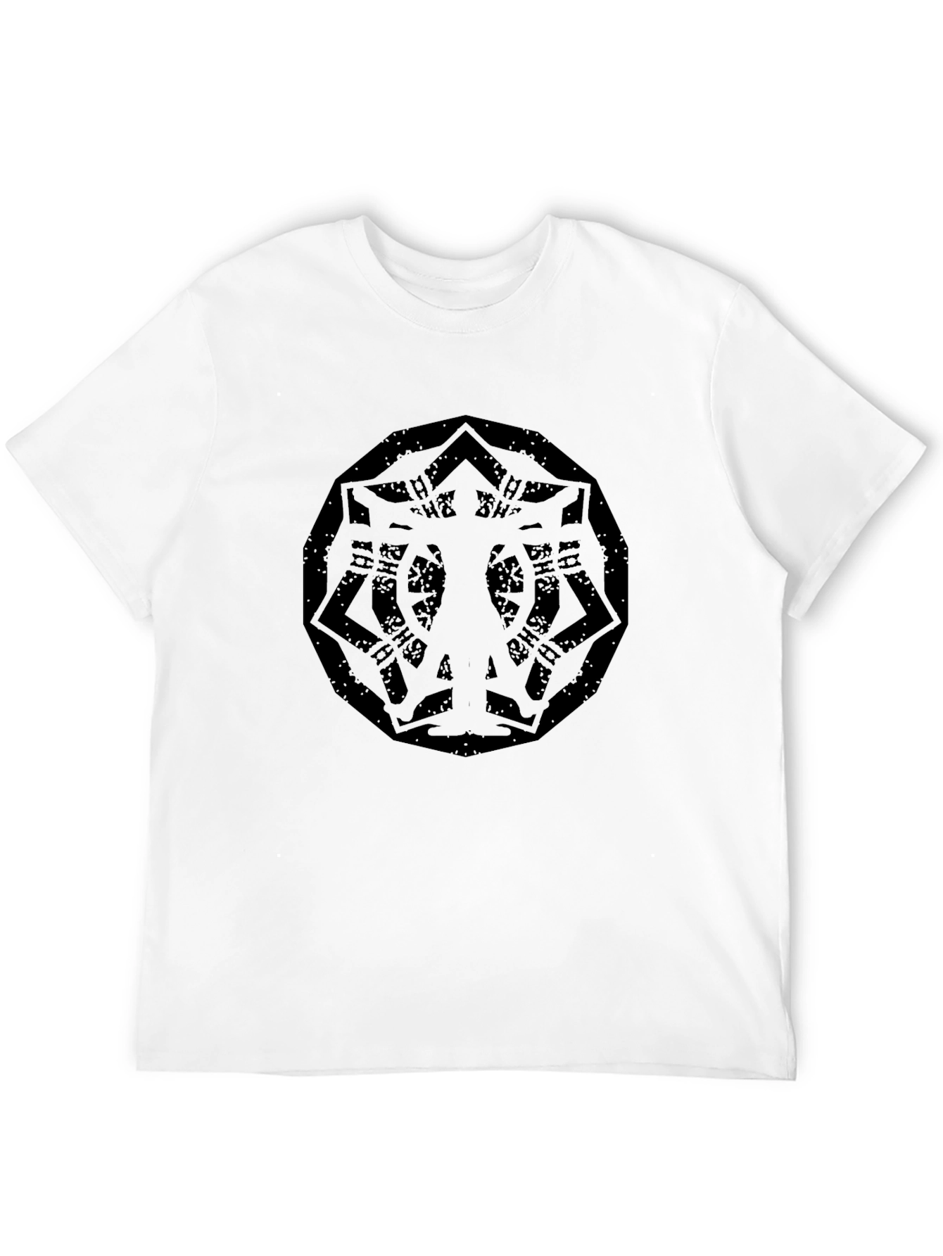 Mens Black Graphic Tee - Abstract Print